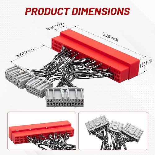 Miniatura 6 de RED WOLF Adaptador de arnés de puente de conversión OBD2B a OBD1 ECU para Honda Accord 1998-2002, Honda Civic 1999-2000, Acura Integra 2000-2001