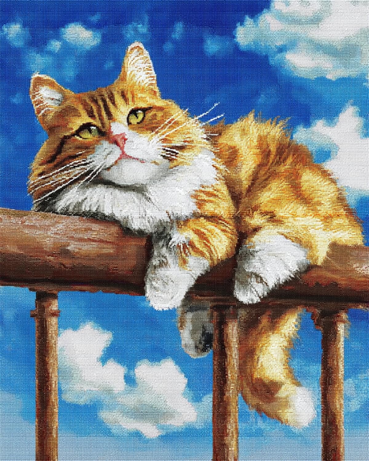 Taxpy DIY Beaded Embroidery Kits Cartoon Cat Animal Beaded Cross Stitch Kits Beading Pattern Needlework Embroidery Handcraft Kit 30x40cm