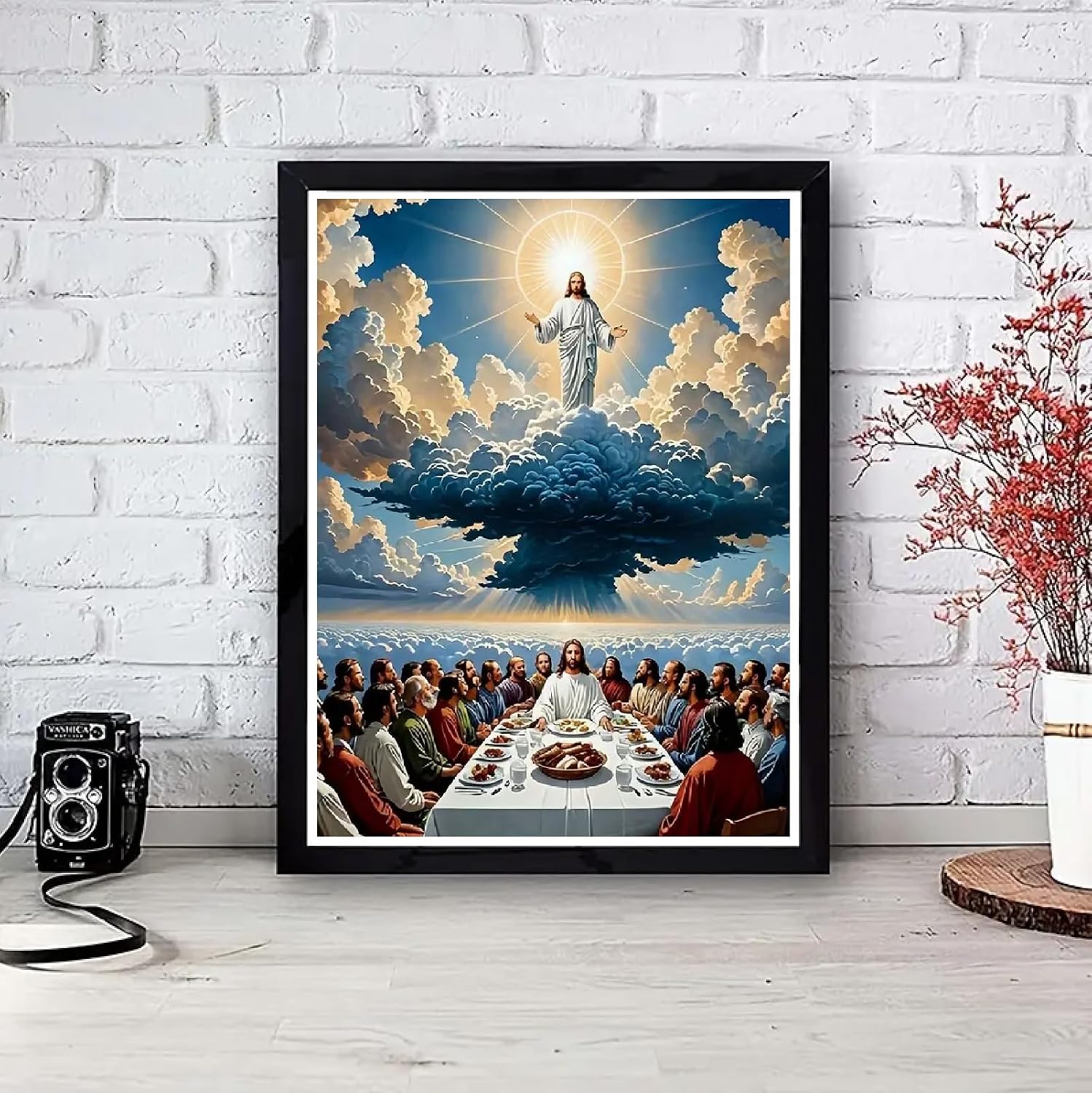 JFYHAB Jesus Christ Prayer Diamond Art Kits for Adults,The Last Supper 5D Diamond Painting Kits for Beginner,DIY Round Full Drill Diamond Dots Paintings Picture Gem Art&Crafts Home Decor 12x16inch image 2