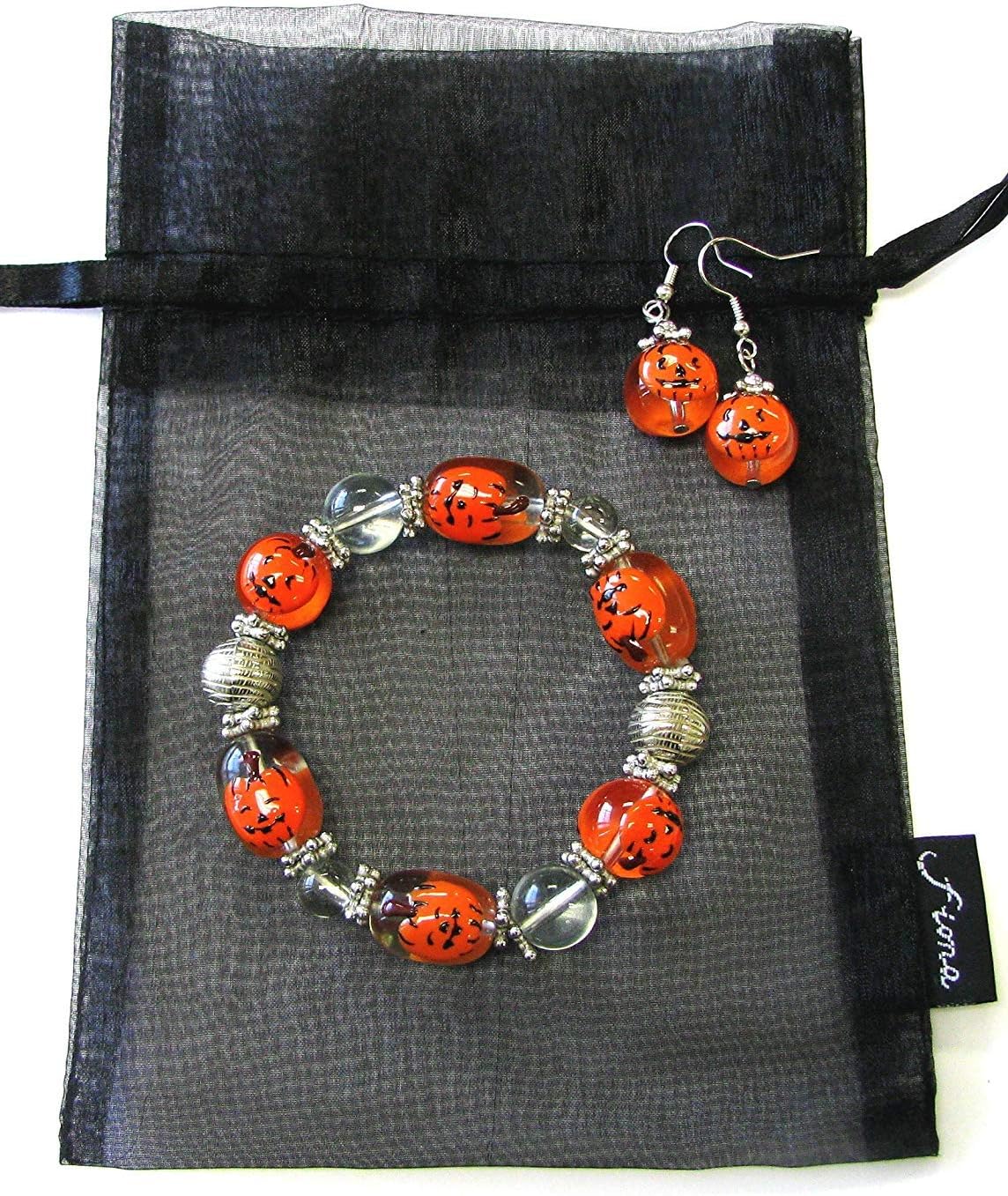 Linpeng E-13/IUP10-4 Halloween Earrings and Bracelet Gift Set