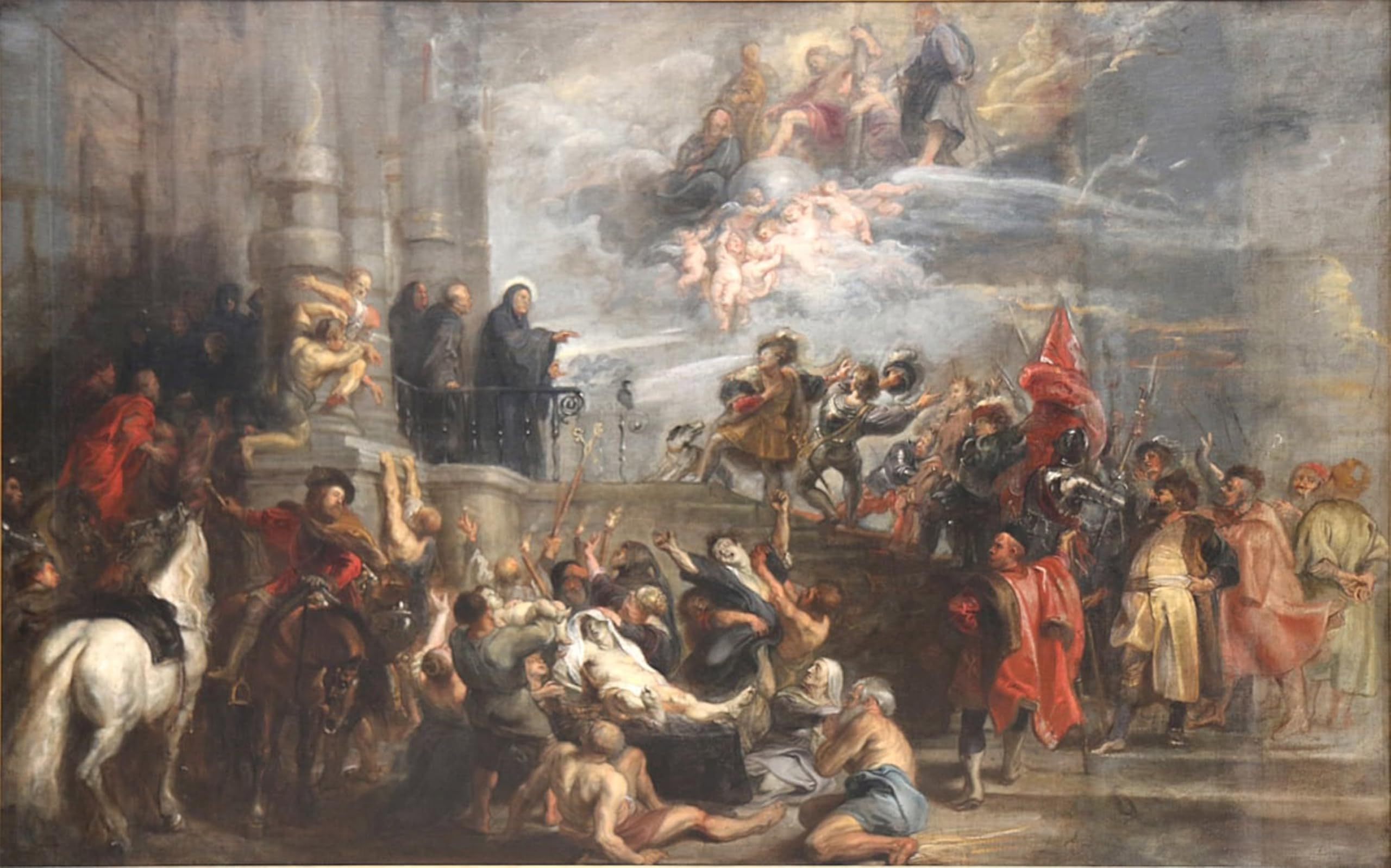 ARTXLXXBN Famous Painting Canvas Artwork Graffiti Print the Mairacles of Saint Benpît by Peter Paul Rubens Portrait Canvas Image for Home Decor 60x90cm