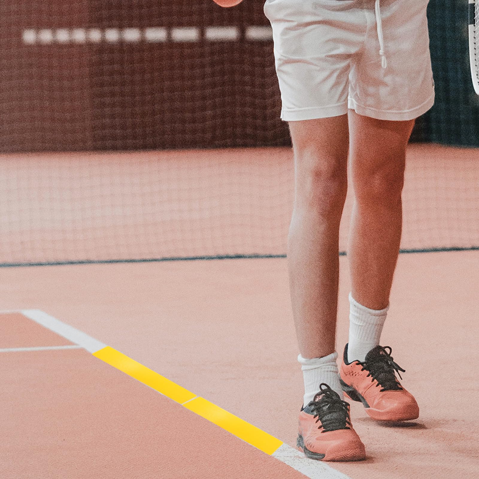 Marcadores de Suelo Deportivos Portátiles Amarillos, Set de 10 Unidades, Señalización Rectangular y Circular para Entrenamiento de Tenis y Fútbol al Aire Libre