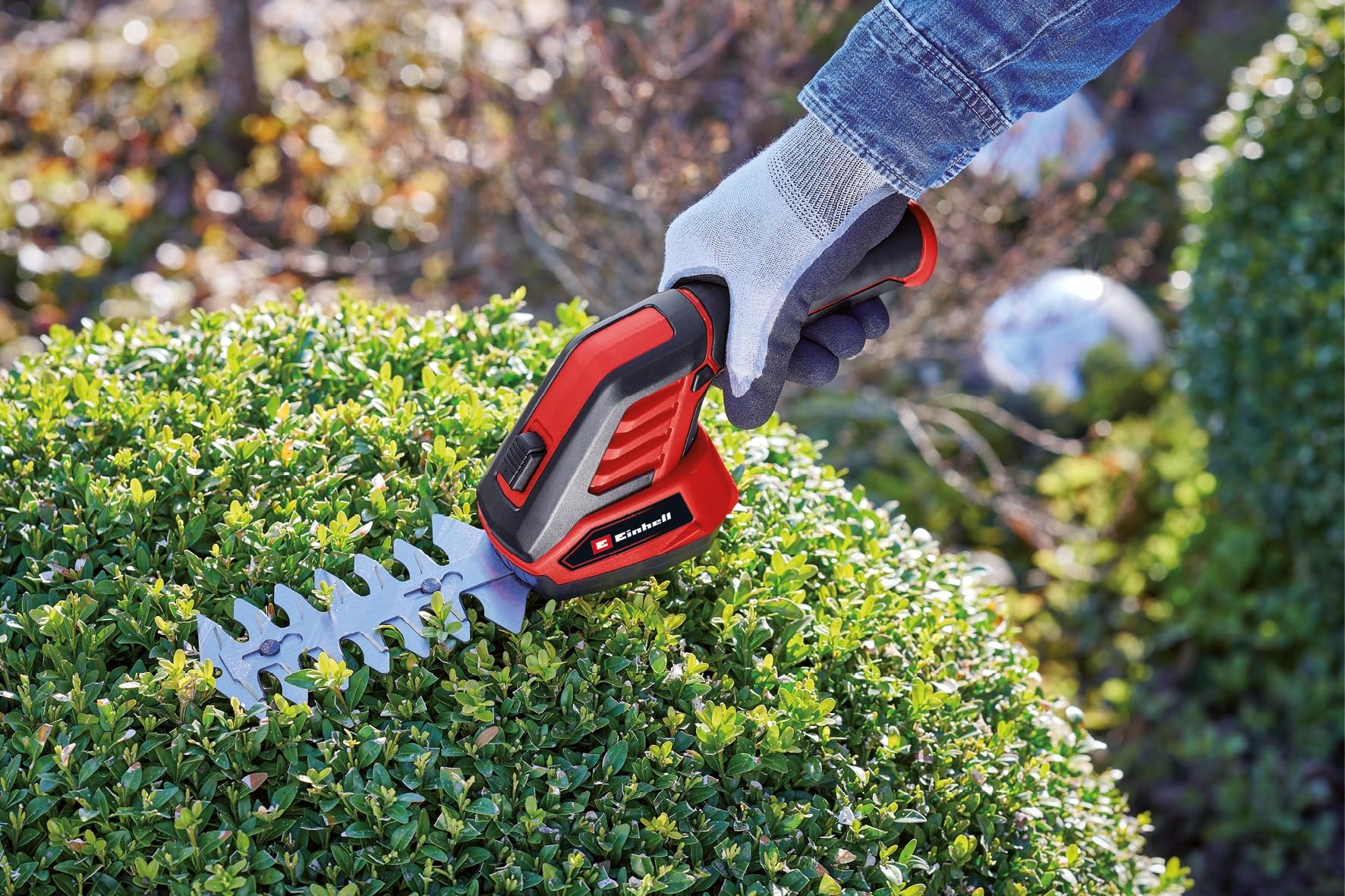 Einhell Akumulatorowe nożyce do trawy i krzewów GC-CG 3,6/70 Li WT (3,6 V, akumulator Li-Ion 2,0 Ah, ostrze do trawy 70 mm, ostrze do krzewów 110 mm, w tym kabel ładujący)