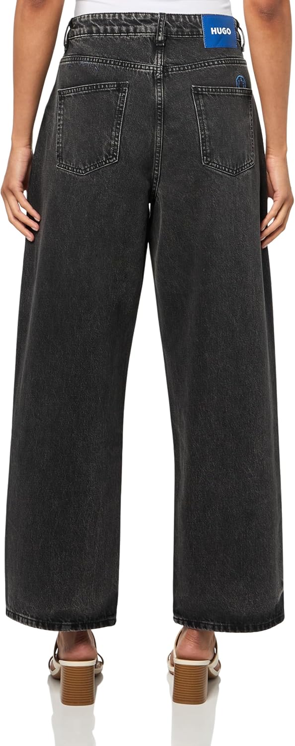 HUGO womens Leni Loose Fit Wide Leg Jeans - Image 2