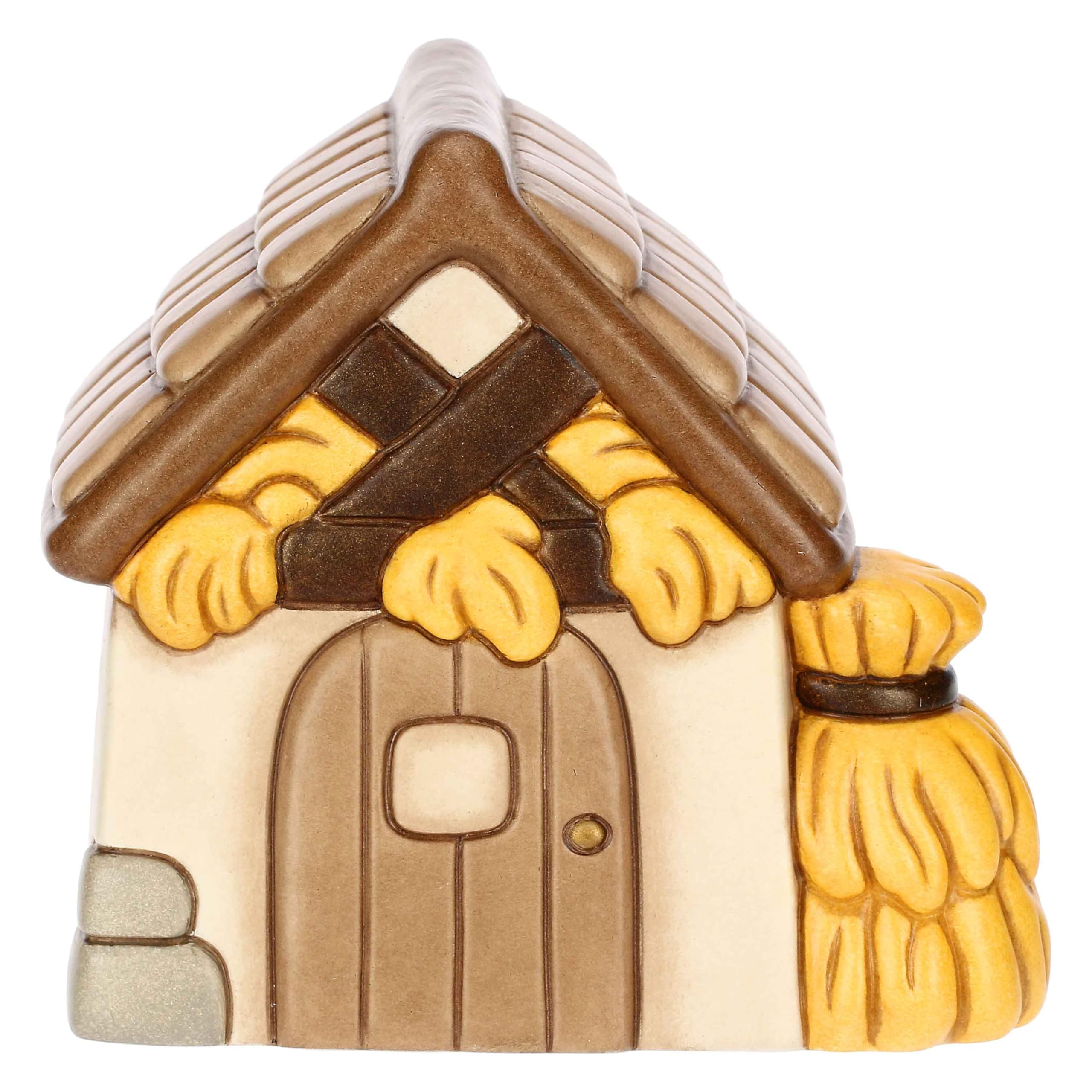 THUN, Granero de cerámica, colección para belén clásico, Figuras de Navidad coleccionables, 12,2 x 9,9 x 11 cm