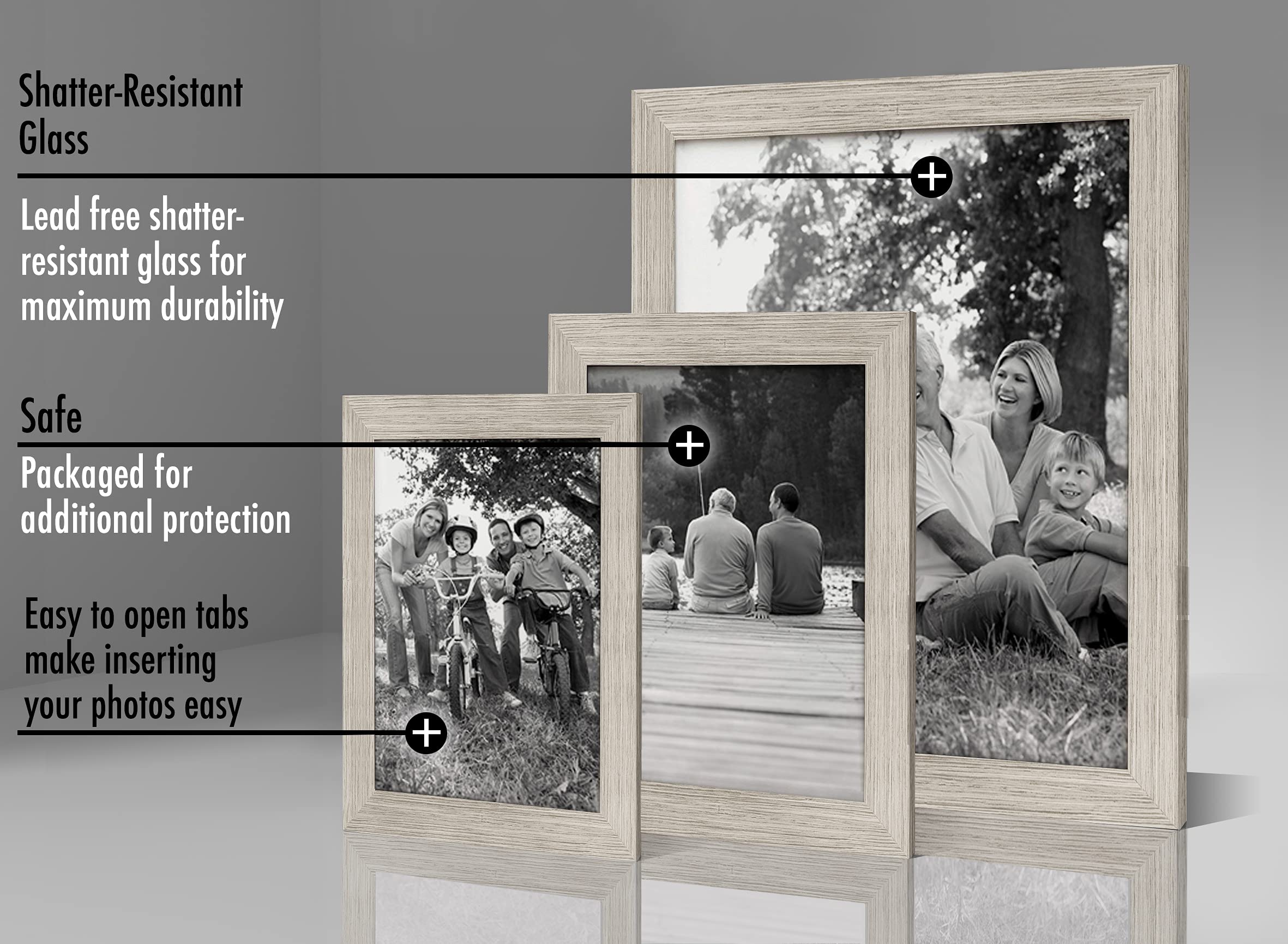 PETAFLOP - Cornici Per Foto 5 X 7, Cornici Per Foto Nere 5x7 Set Per - Foto 3