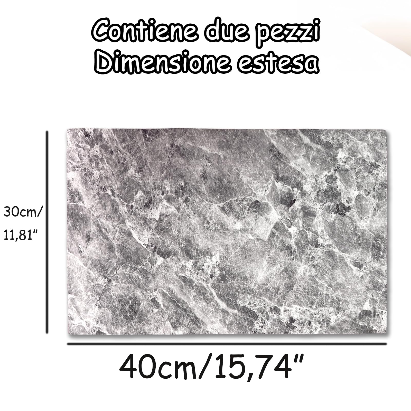 Tappetino Scolapiatti Assorbente 30x50cm - Per Cucina, Macchina Caffè, Nero Effetto Marmo - Foto 2