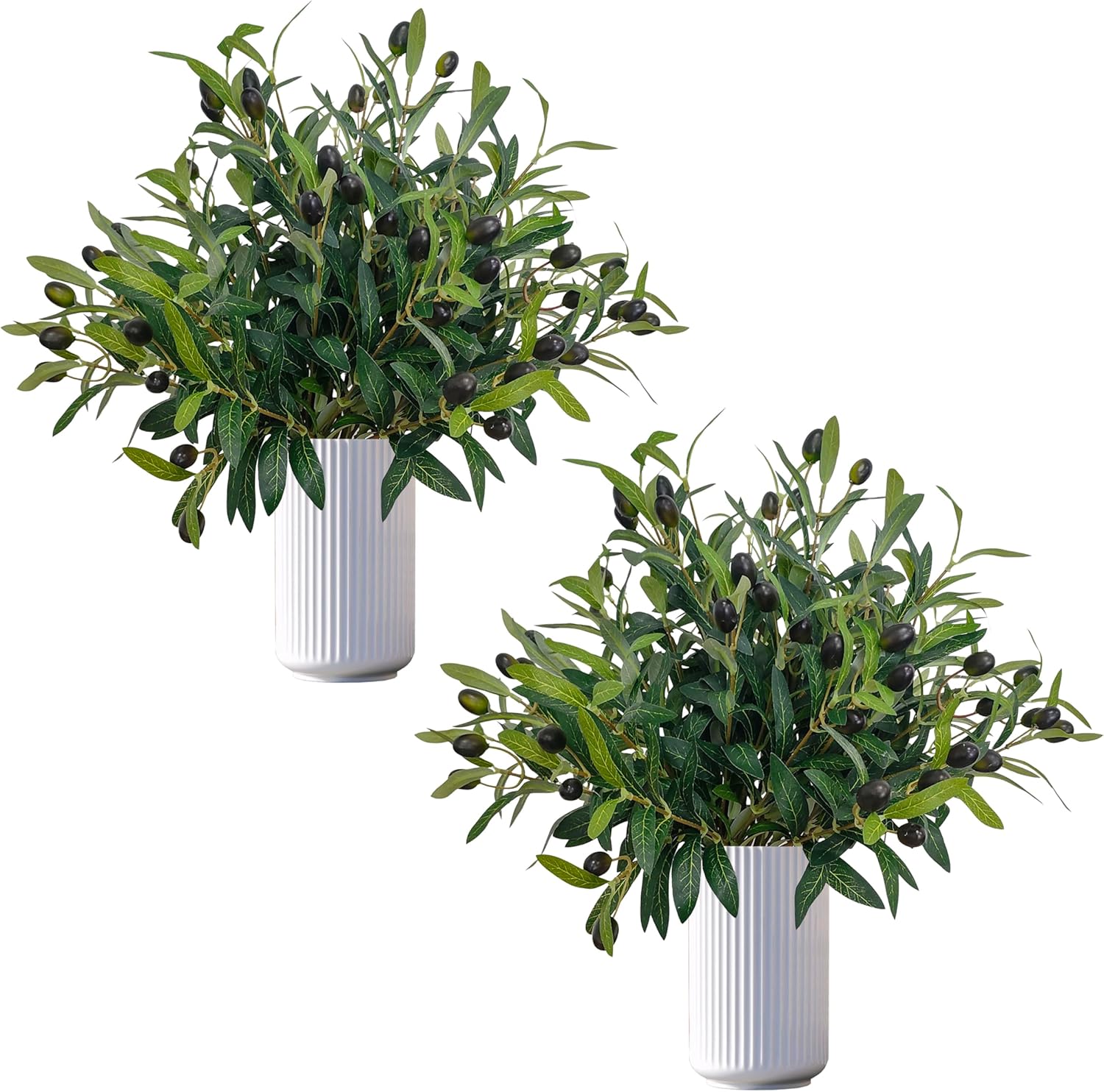 38PCS 2 Fork Faux Olive Plant for Vase,12.5 Inch Artificial Olive Branches with Fruits,Fake Twigs and Branches for vases Home Decor Weddings Party Floral Arrangement (38, 2 Fork 12.5 in)