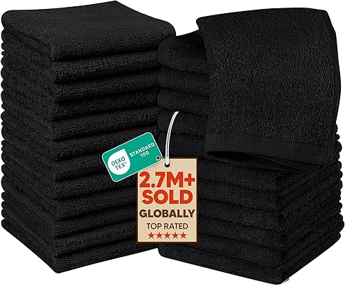 Miniatura 35 de Utopia Towels - Juego de 24 toallas de algodón, 100% algodón hilado de anillo, toallas de franela de primera calidad para la cara, altamente Blanco
