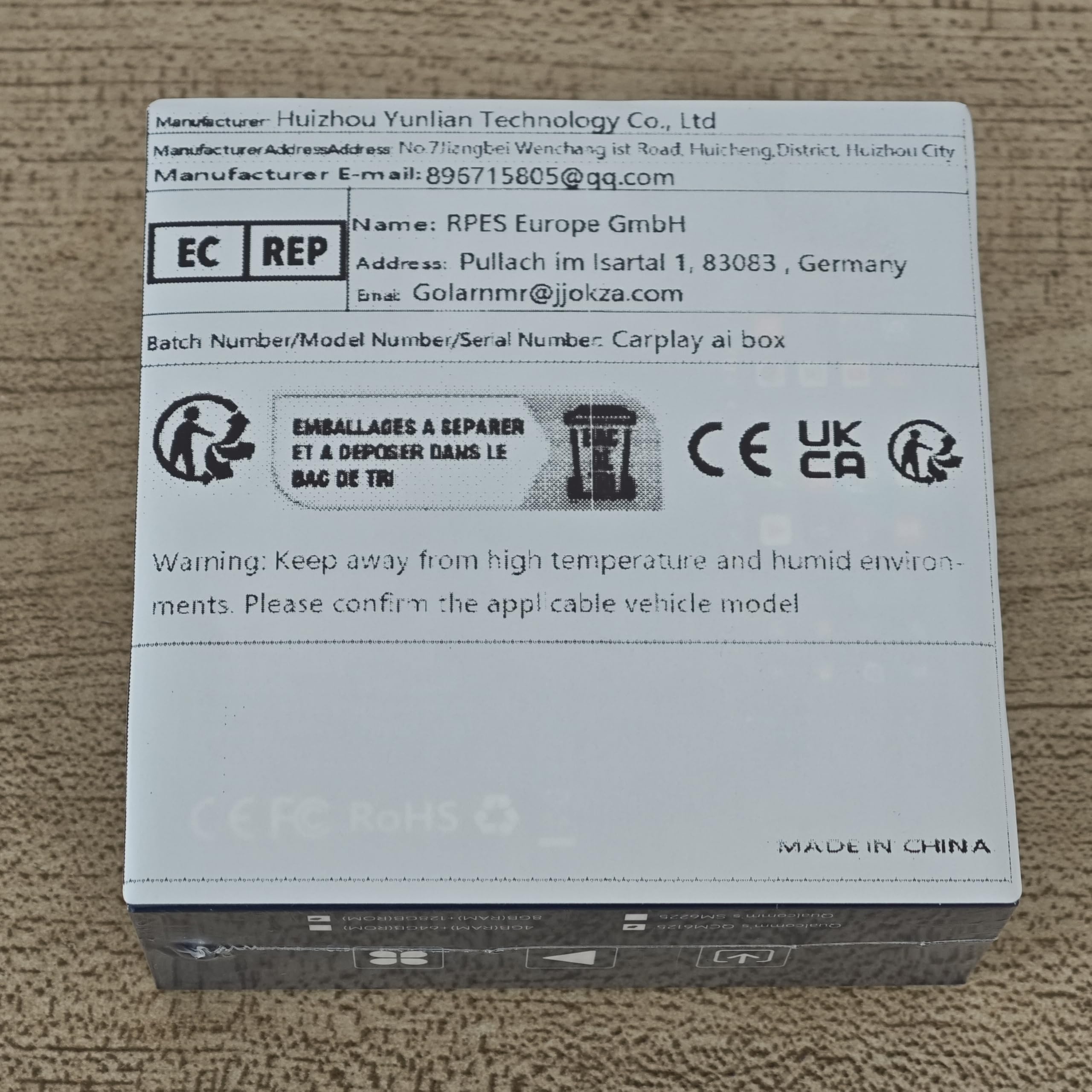 AI Box Android 13 4GB+64GB, QCM6125 8-Core, CarPlay Android Auto Wireless, 4G LTE SIM/TF, GPS, Trasforma Schermo Auto in Sistema Android, Netflix YouTube, per Auto con CarPlay Cablato