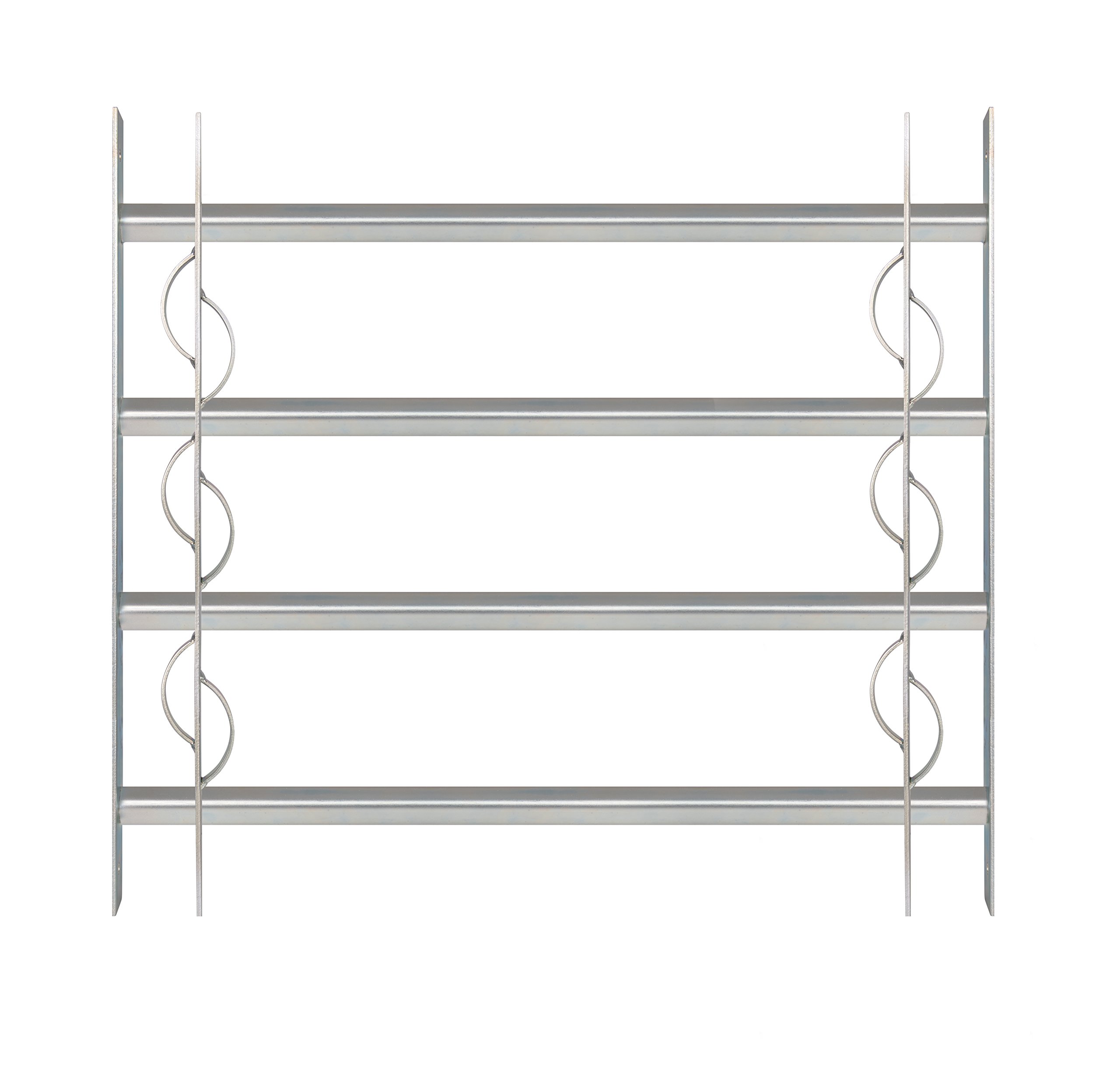 Alberts 563653 Reja de ventana Secorino Style, Extensible para ventanas exteriores, Reja antirrobo, Galvanizada en azul, 600 x 700-1050 mm