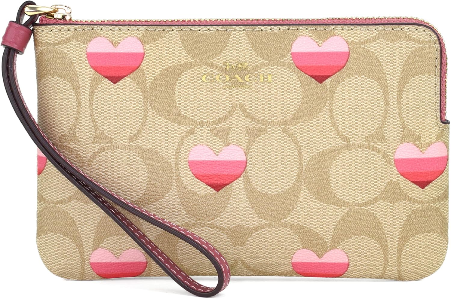 COACH OUTLET コーチ アウトレット ポーチ CA795 IMOT4 コーナージップ リストレット ベージュ ピンク [並行輸入品]