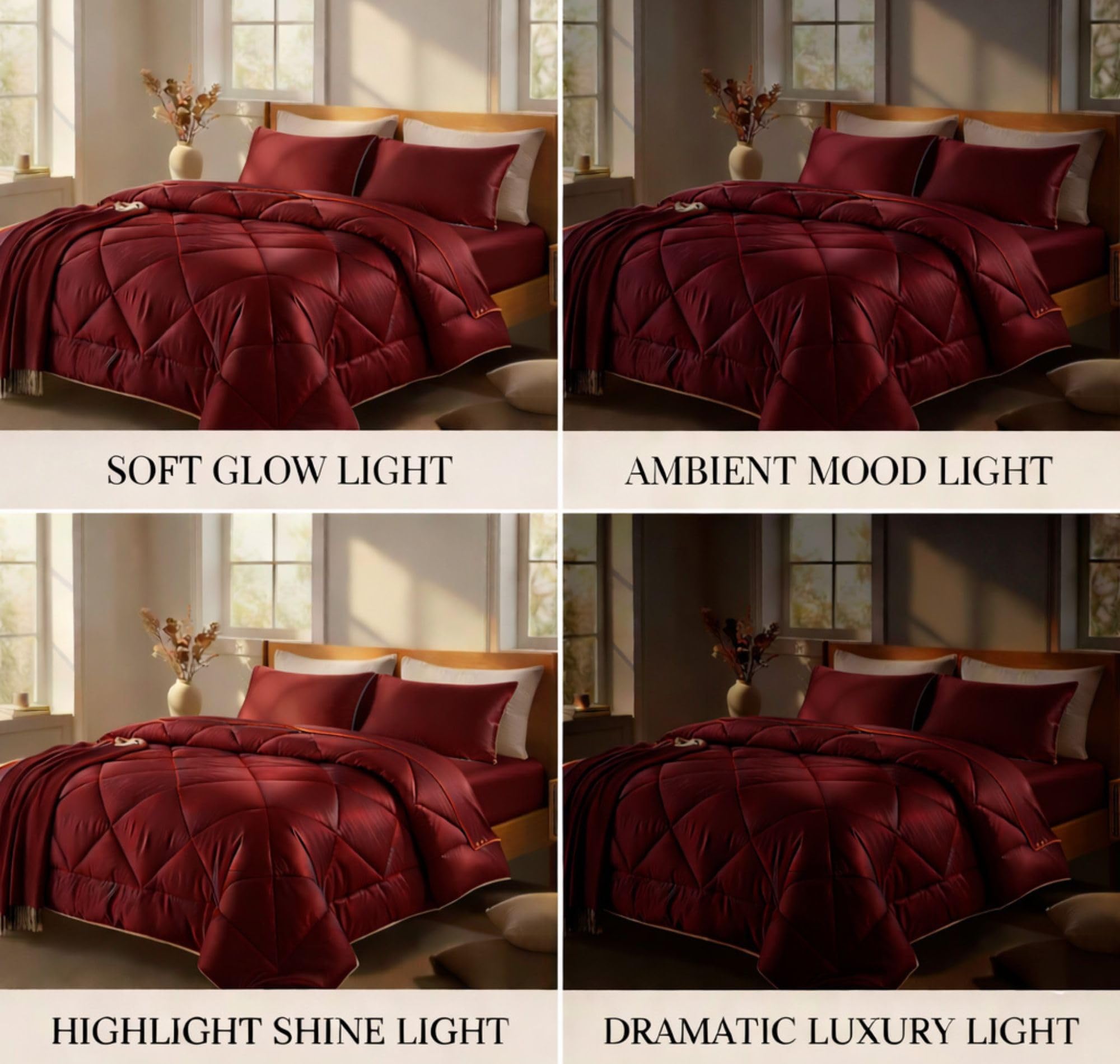 King Satin Silk Comforter Set - Luxurious Bedding -7