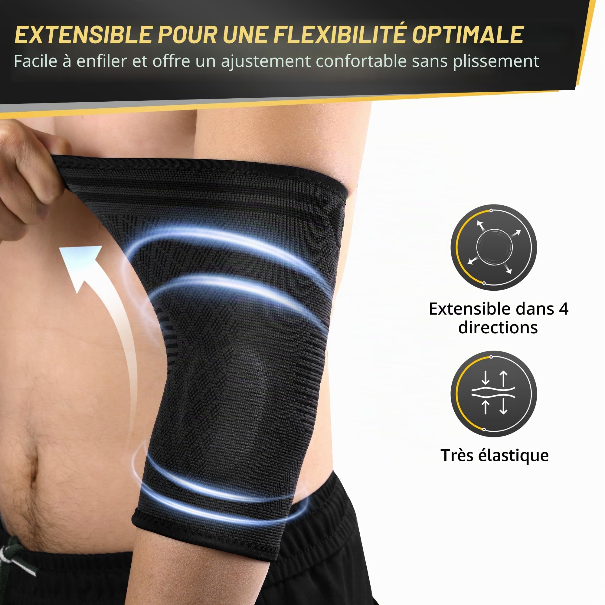 CAMBIVO Coudiere Tendinite x2 Avec Coussin de Gel, Manchon Compression Bras Elastique, Coudiere Epicondylite pour Soulagement des Douleurs Articulaires, Golf Tennis Elbow, Gym