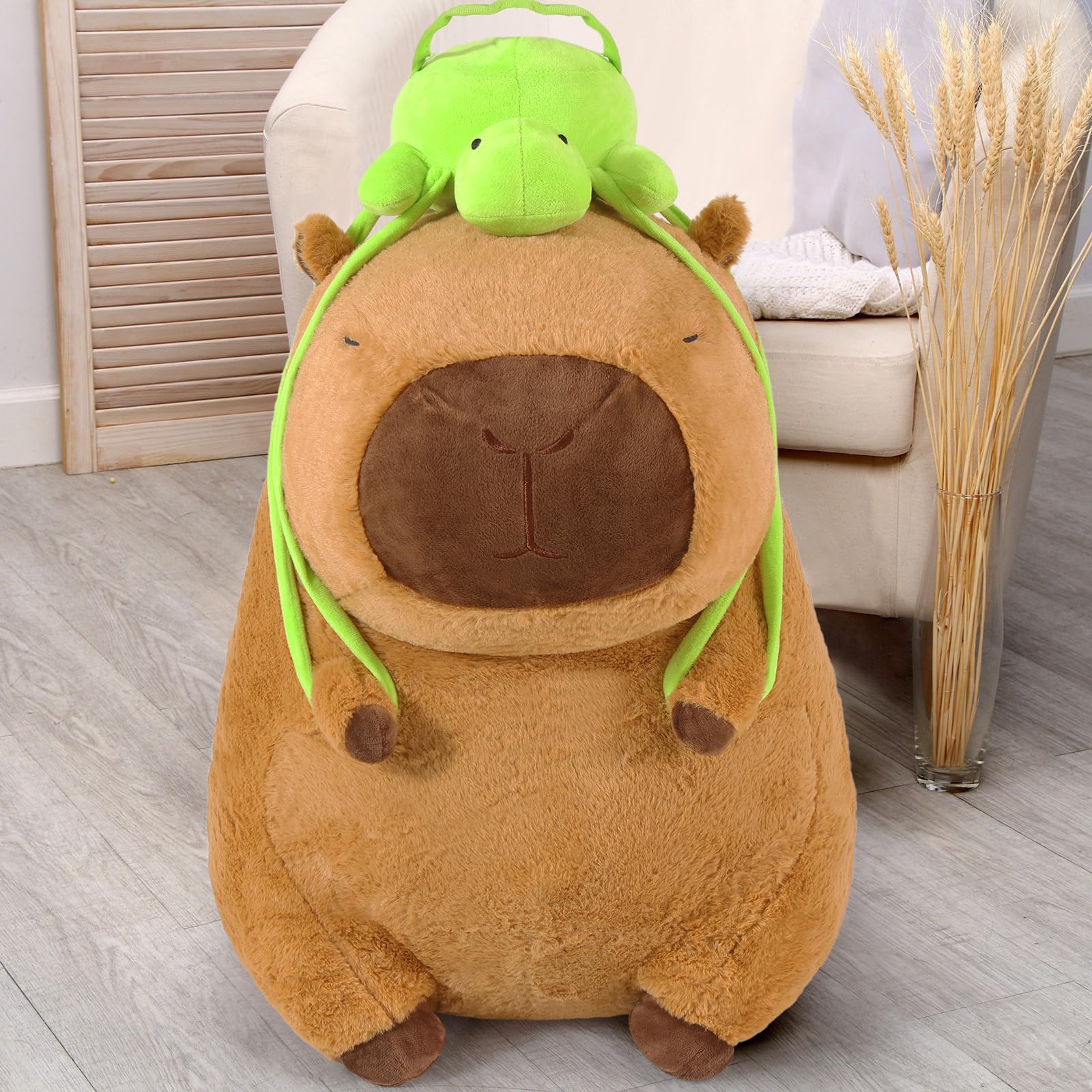 Shownicer Peluche Capybara Kuscheltier Gran Muñeco de Peluche Capybara Kawaii Cojín XXL Juguetes Regalo para Adultos Niños 3+ años (65 cm)