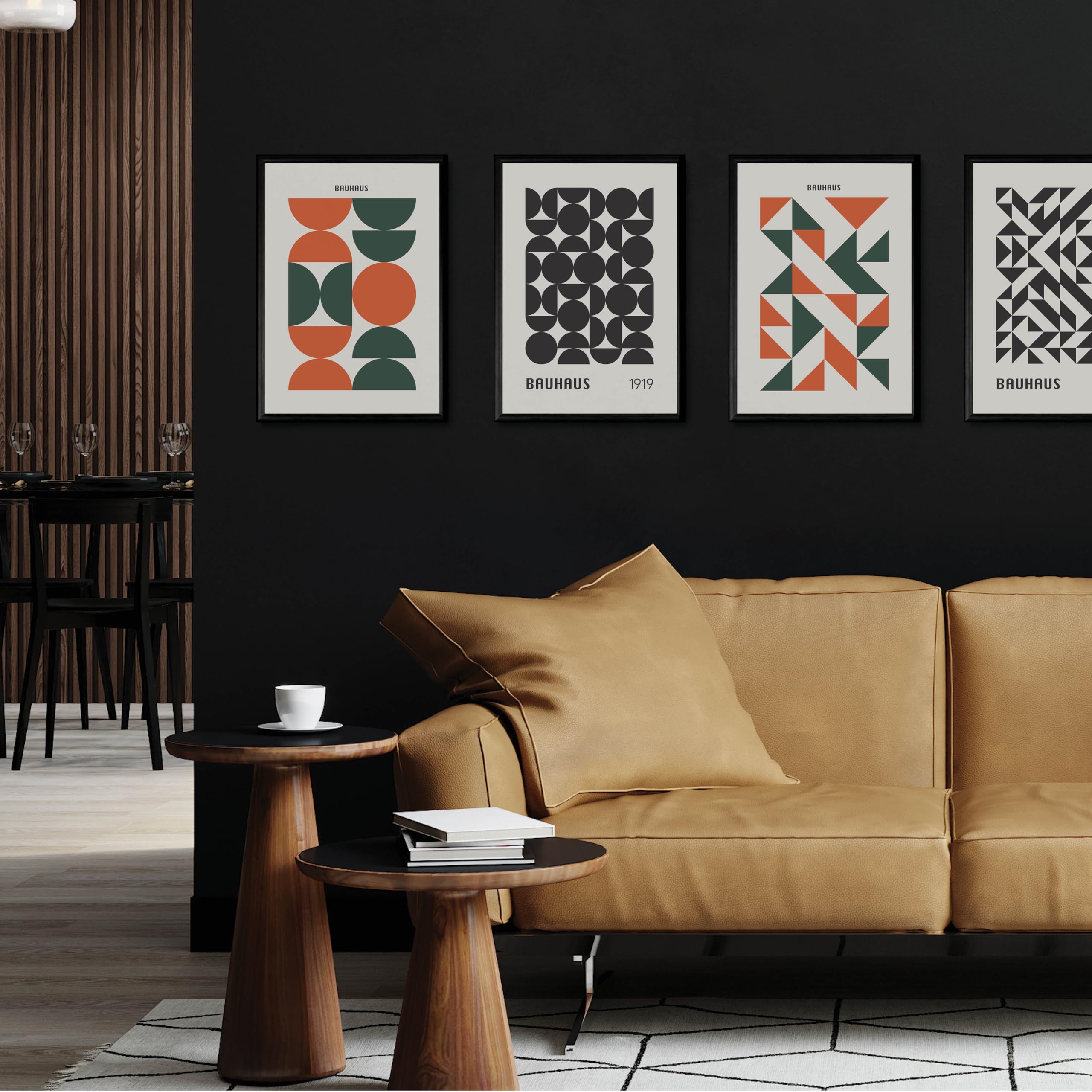 Studio Moien Set de carteles Bauhaus (verde y naranja)