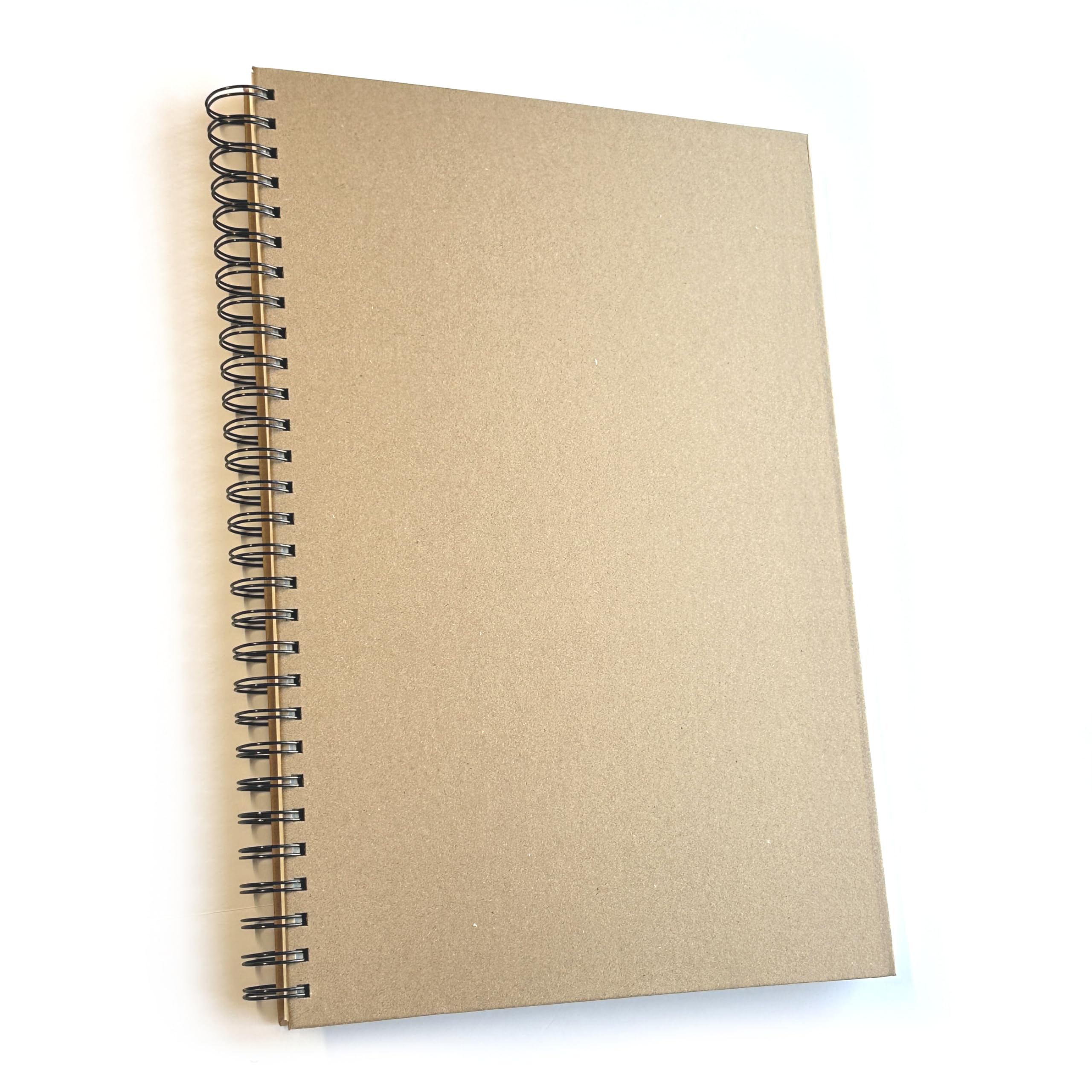 genXon A3 A4 A5 Sketchbook Spiral Hardback Kraft Cover Sketch Pad for Adults and Children 60 Sheets 160gsm Paper Art Journal (A3)