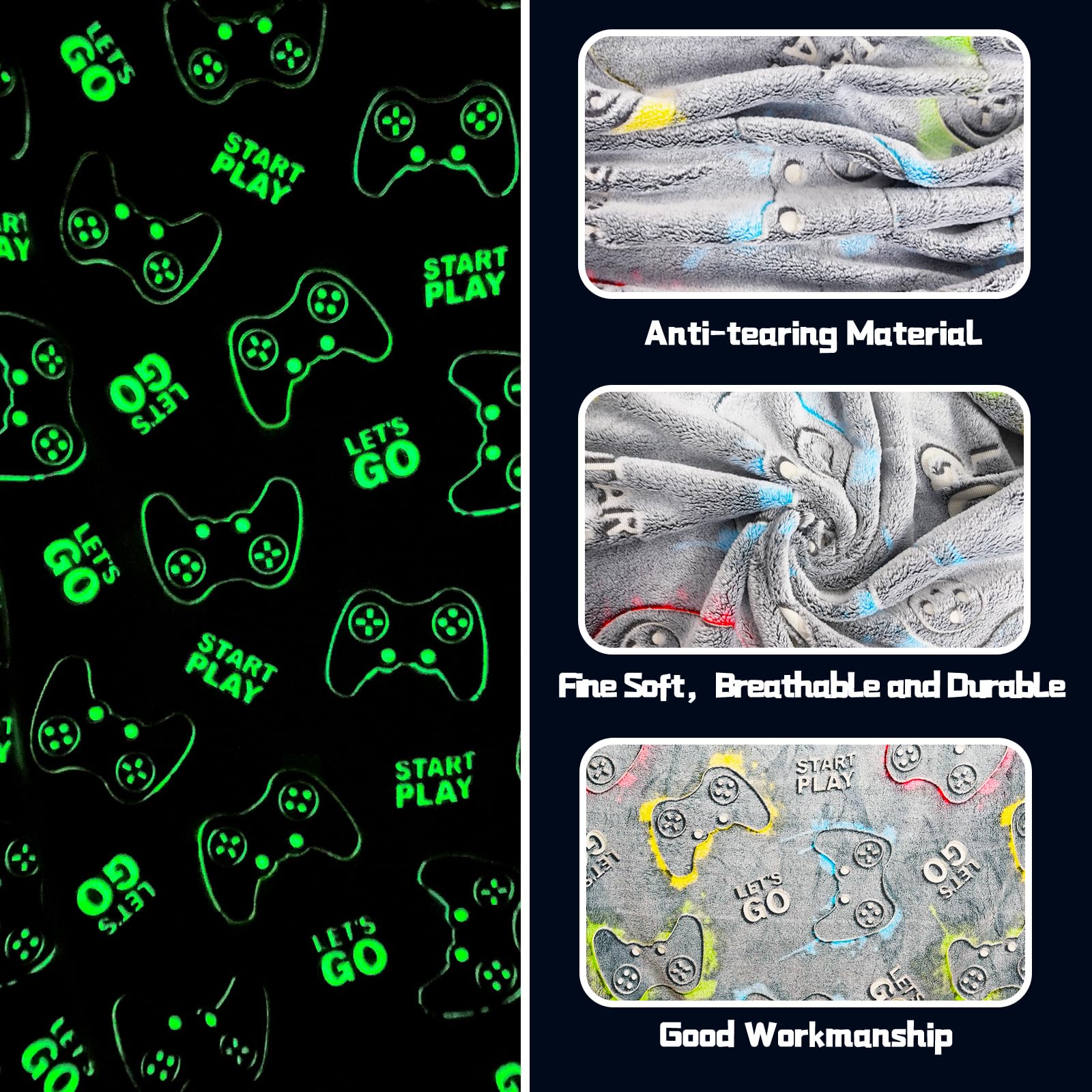 Coperta luminosa al buio, regalo per ragazze, coperta luminosa per bambini e adulti, coperta in flanella morbida e accogliente per bambini, decorazione di compleanno per camera da letto