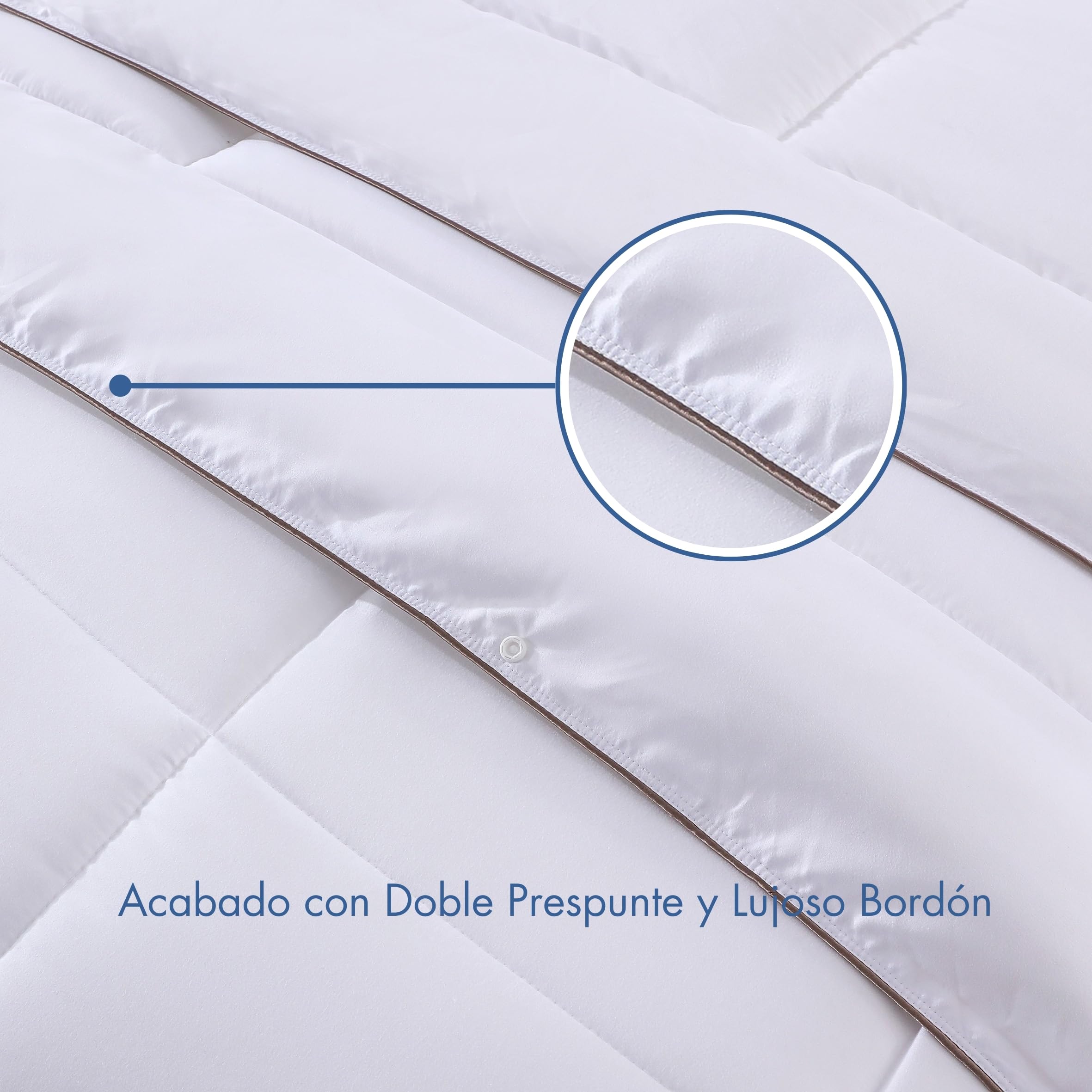NORA HOME Relleno Nordico Cama 150 4 Estaciones. Conjunto 2 Edredones Antiácaros Fibra 3D. Nivel Térmico hasta 4.5/5. Tacto Plumón. 3 en 1 (125+250=375 gr/m²). Acabado Doble Costura y Bordonado - Duo