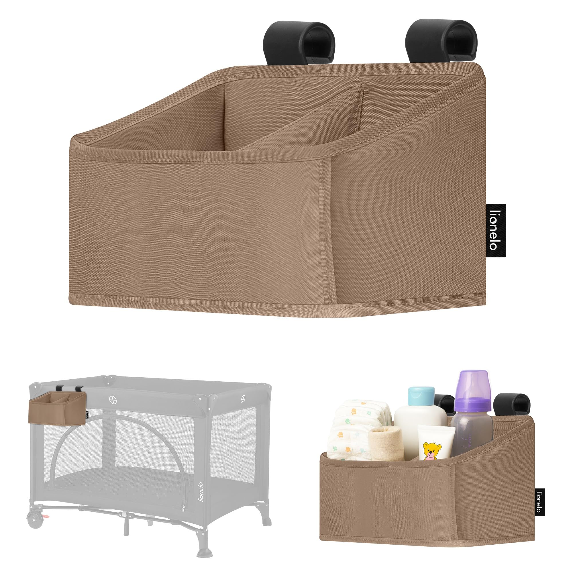 Lionelo Organisateur Lit Bébé Sidepocket Small, Pochette Suspendue Lit, Table à Langer, 26x12x15 cm