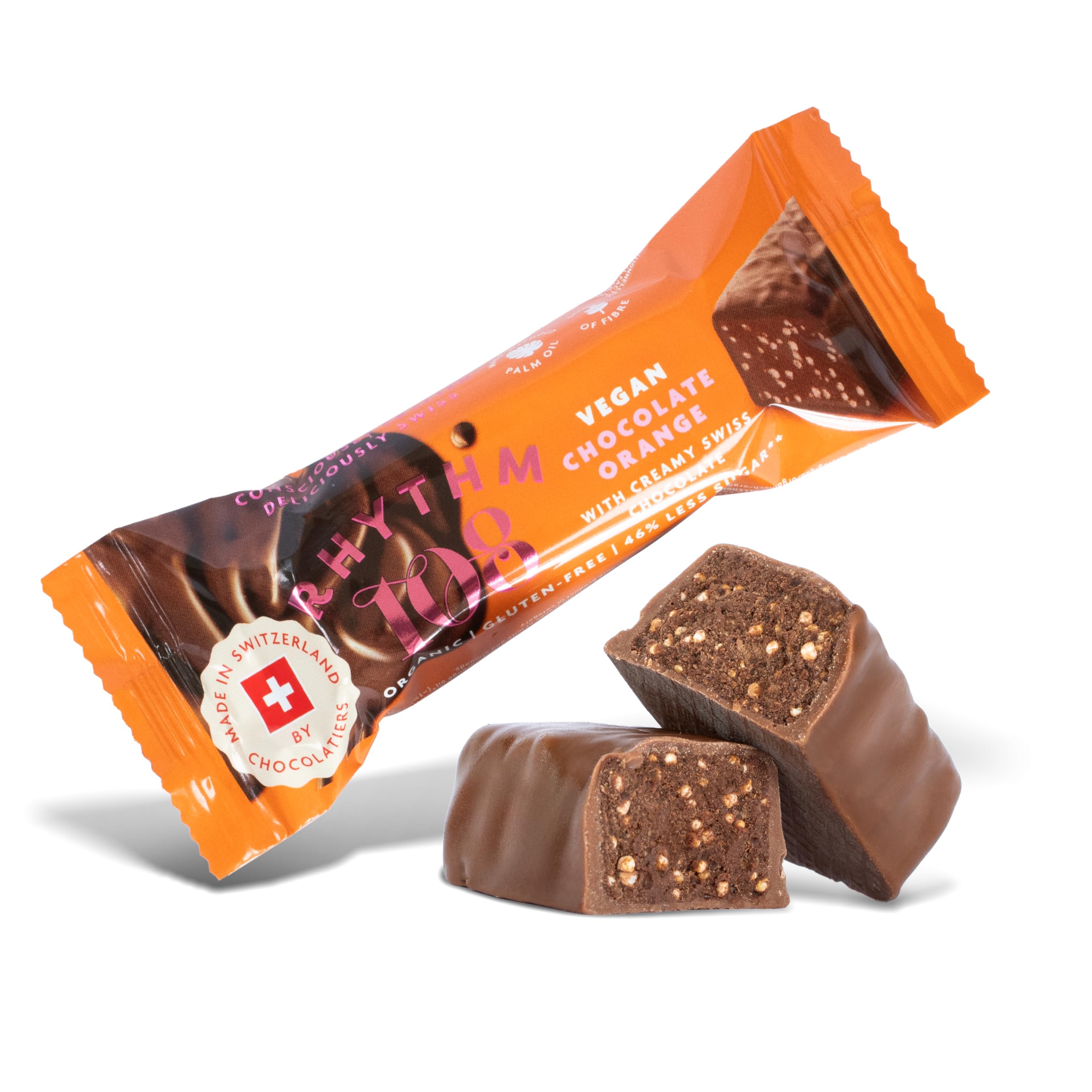 Rhythm 108 Dark Chocolate Orange Bars 15x33g Organic Vegan