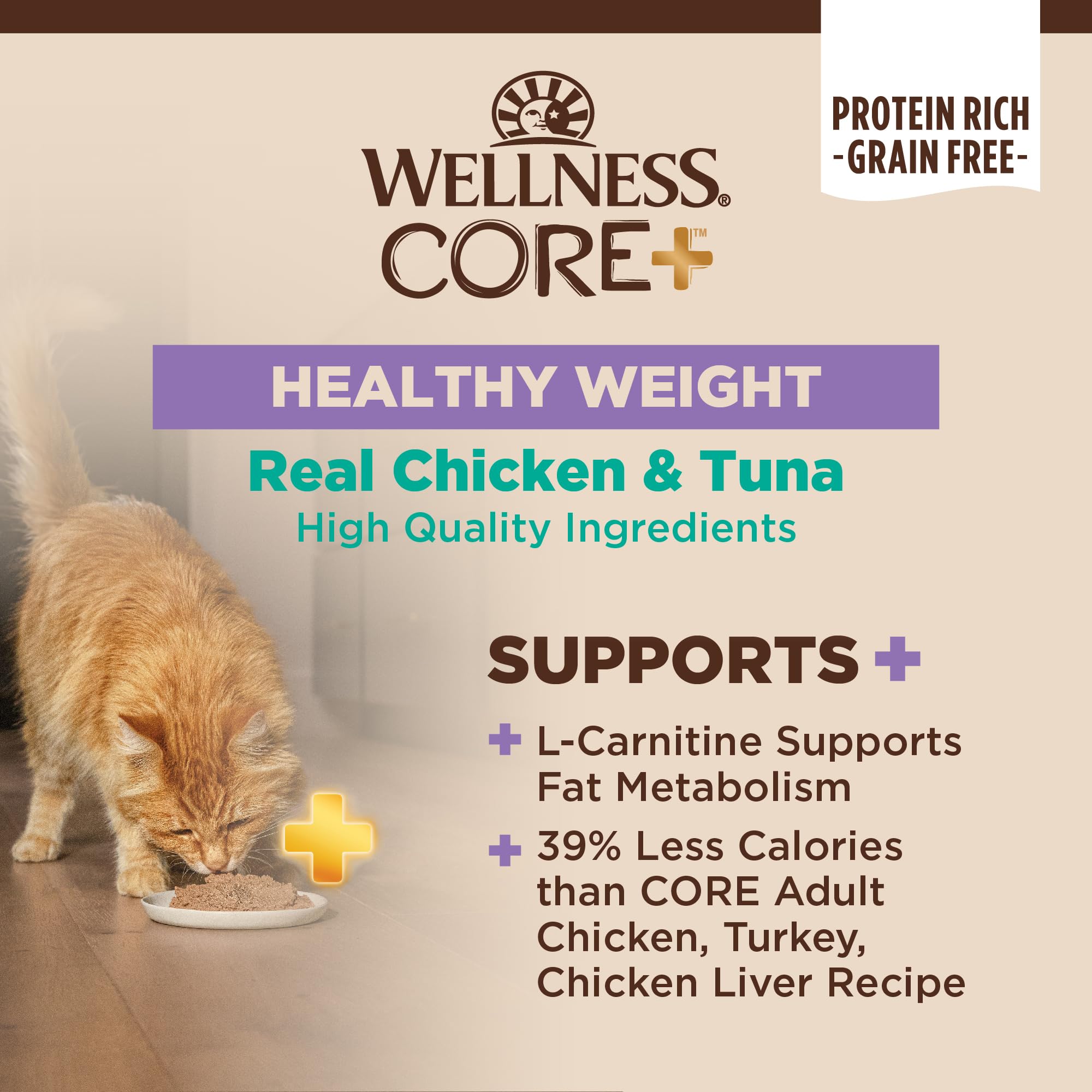 best low calorie canned cat food with l-carnitine Amazon.com : Wellness CORE+ Healthy Weight Pate Adult Canned Wet Cat Food,  Natural, Protein Rich, Grain Free, Chicken and Tuna Recipe, 2.8 oz, Pack of  12 Cans : Pet Supplies