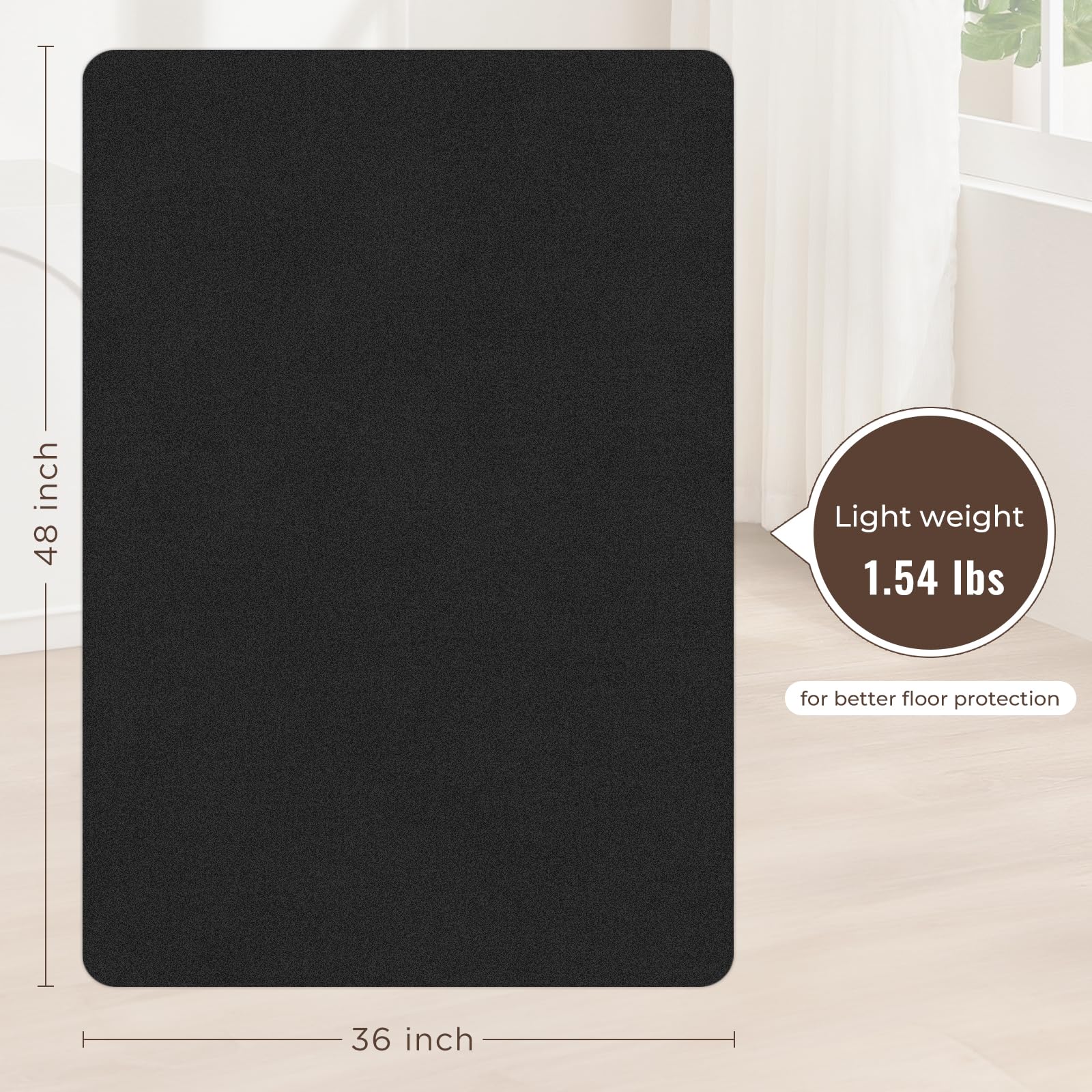 Sycoodeal Office Chair Mat for Hardwood Floor Slip Resistant Floor Mat for Office Computer Gaming Chair Heavy Duty — view 2