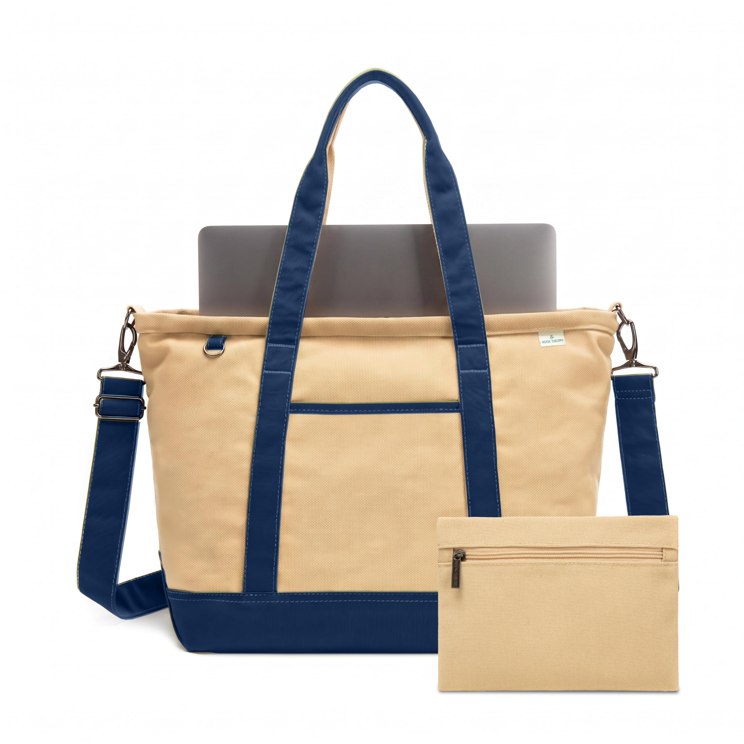 Nook Theory Large Canvas Tote Bag for Women With Compartments and Pocket