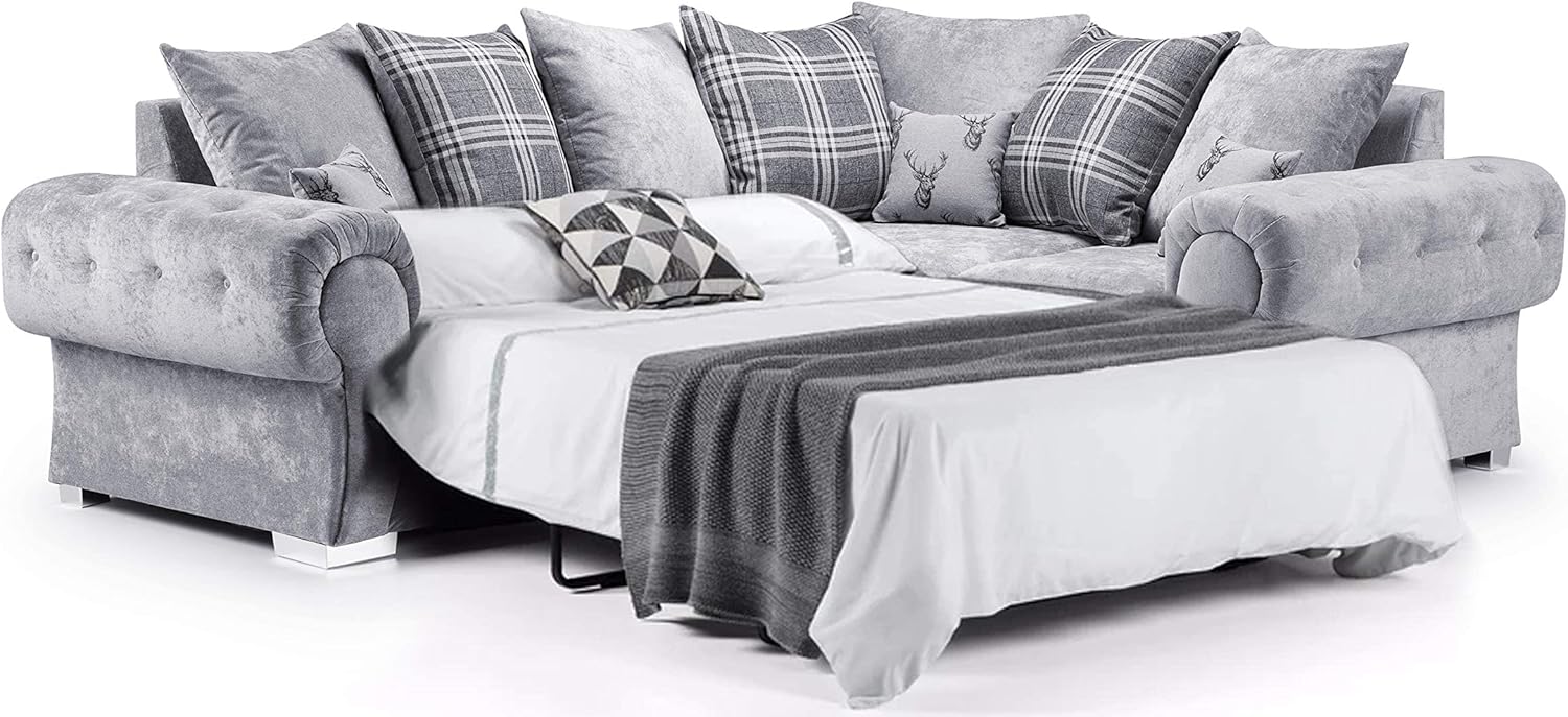 Honeypot Sofa Bed Verona Scatterback Sofabed Grey Right Hand Facing