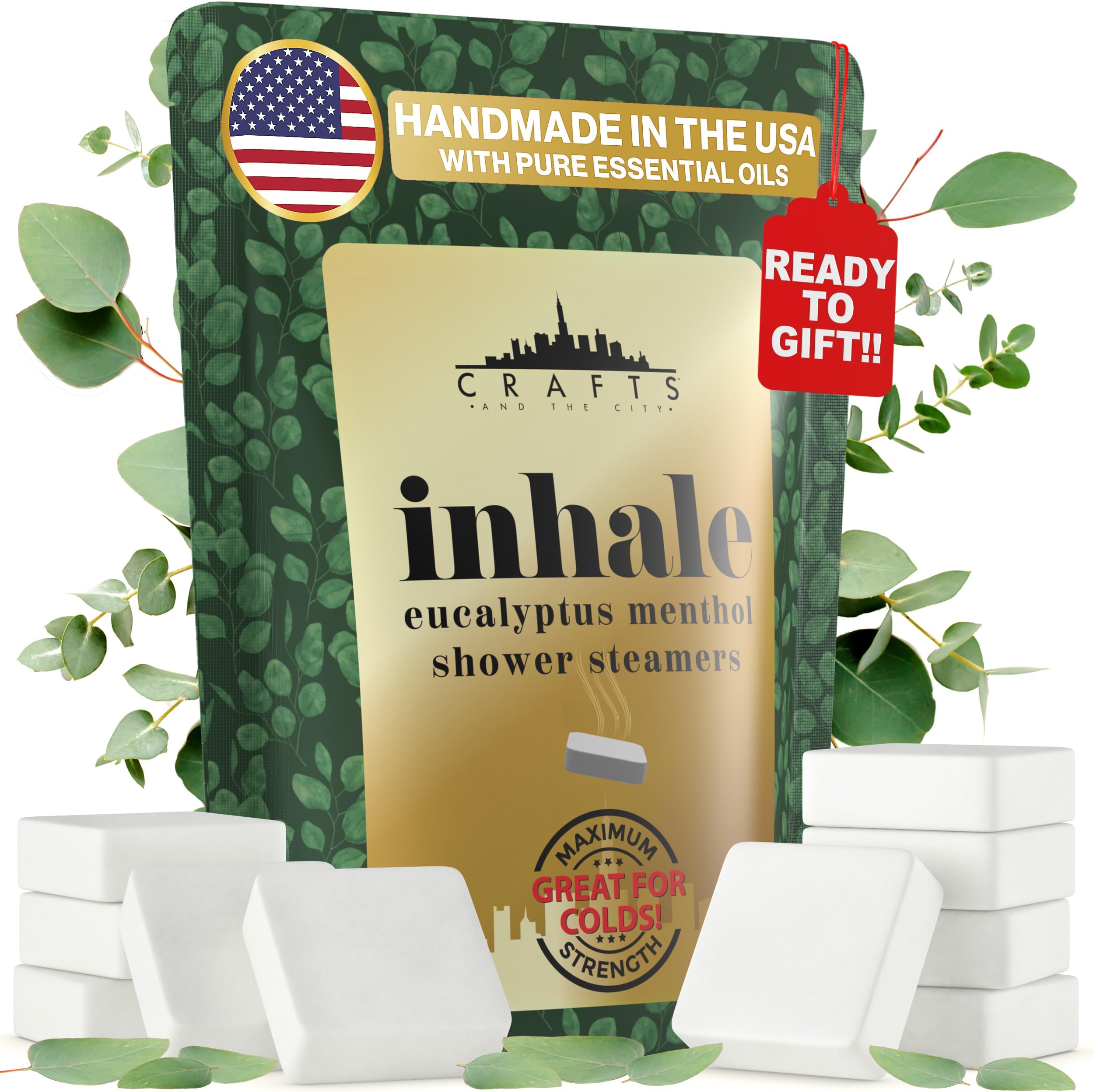 Amazon.com: Made in USA Menthol Eucalyptus Shower Steamers Aromatherapy ...