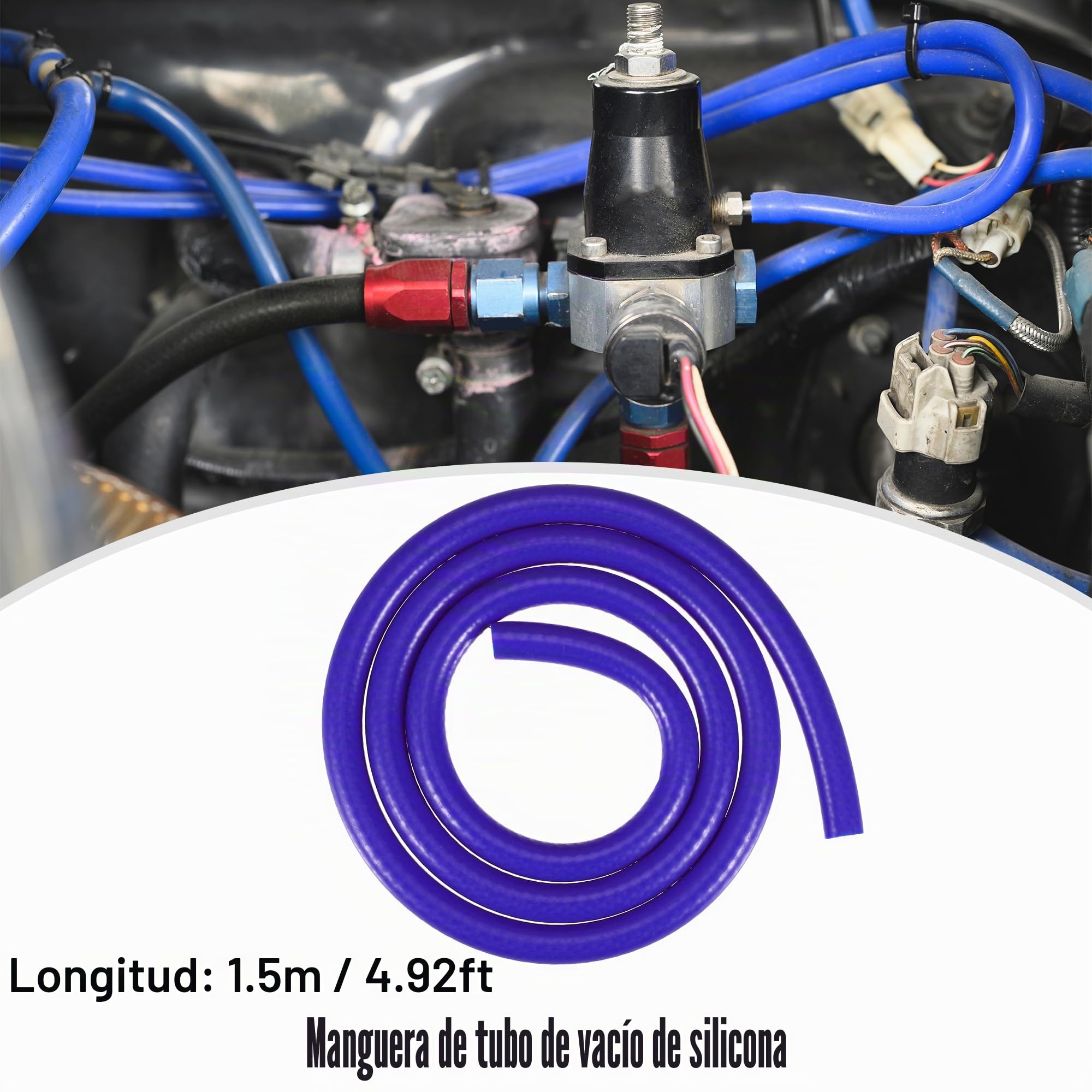 QUARKZMAN Tubo de Silicona de Vacío Manguera Línea Azul ID 8 mm 4.92 Pies Longitud