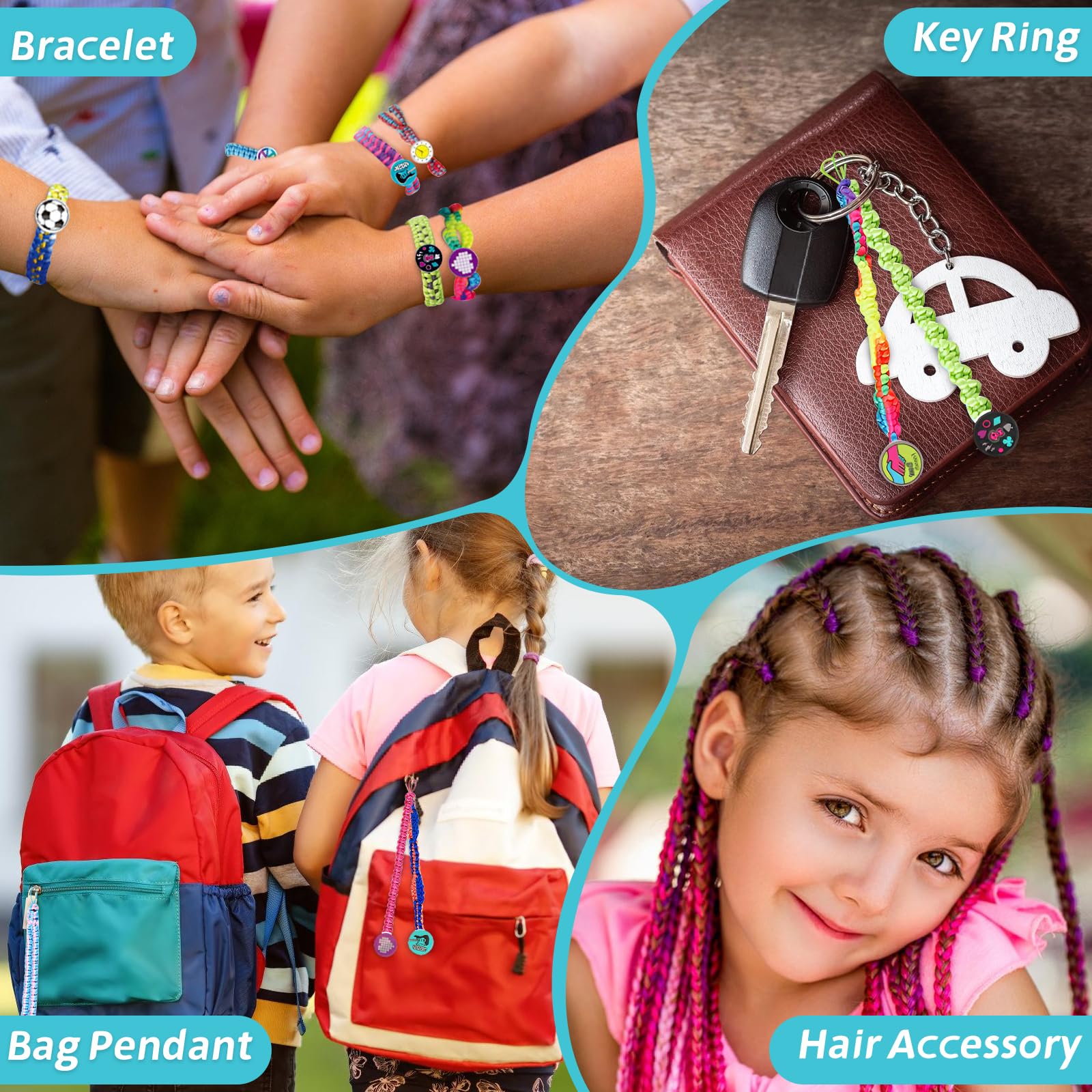 AONTESS Kit Braccialetti Fai Da te Bambina, Crea Braccialetti Bambina Kit Artigianale Braccialetti Amicizia, Giocattolo per Ragazze di 6 7 8 9 10 11 12, Regalo Compleanni Natale (Rosa