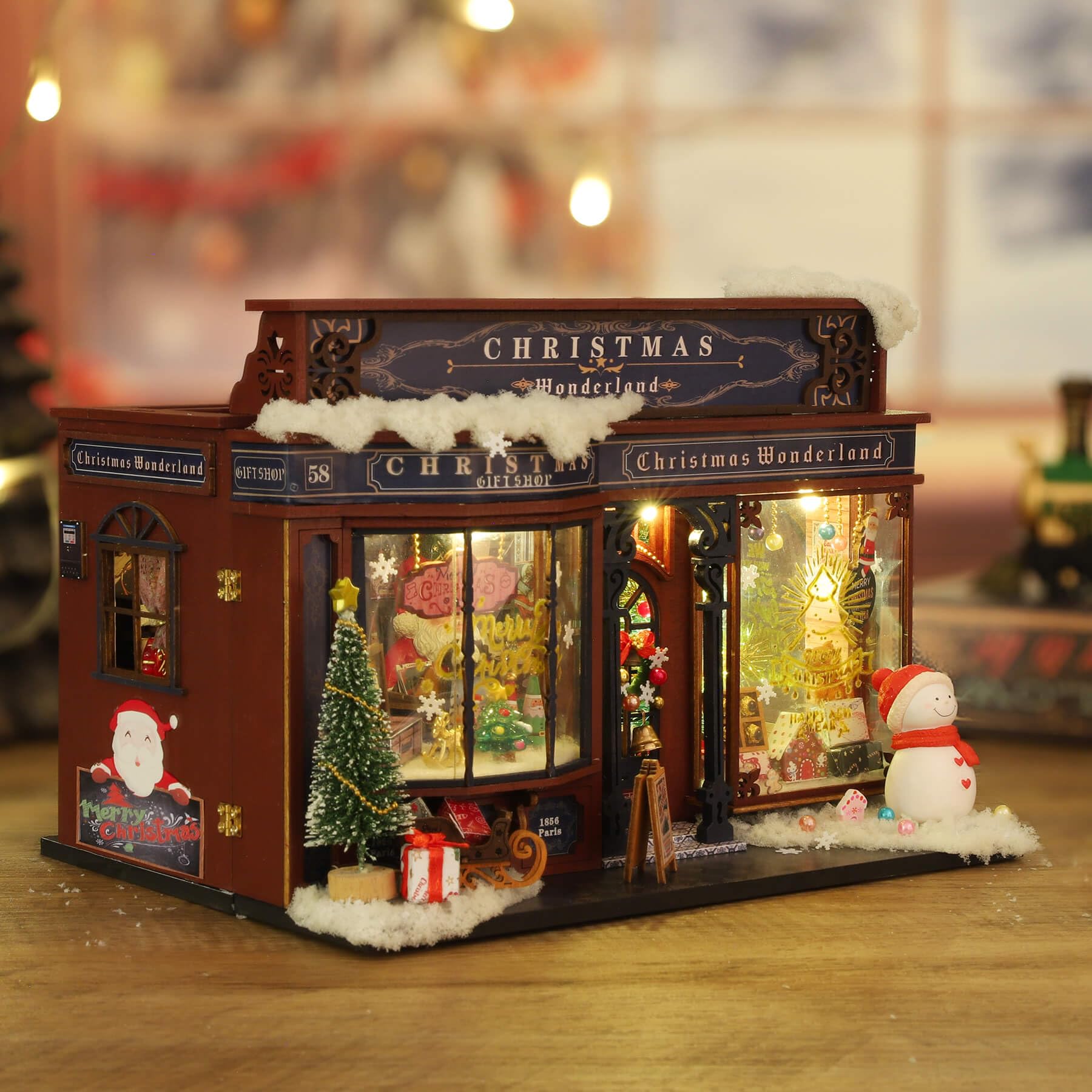 ドールハウス　ミニチュアクリスマスショップへようこそ Amazon.co.jp: fifijoy クリスマスミニチュアドールハウスキット DIY