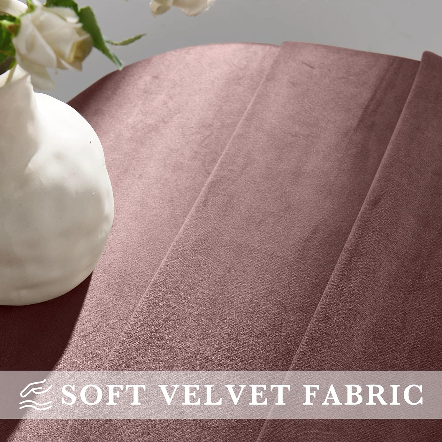 RYB HOME Pink Velvet Curtains 84 inches Long, Pinch Pleated Drapes with Hooks, Thermal Insulated Pinch Pleat Panels for Girls Bedroom Living Room Sliding Glass Door, 2 Panels