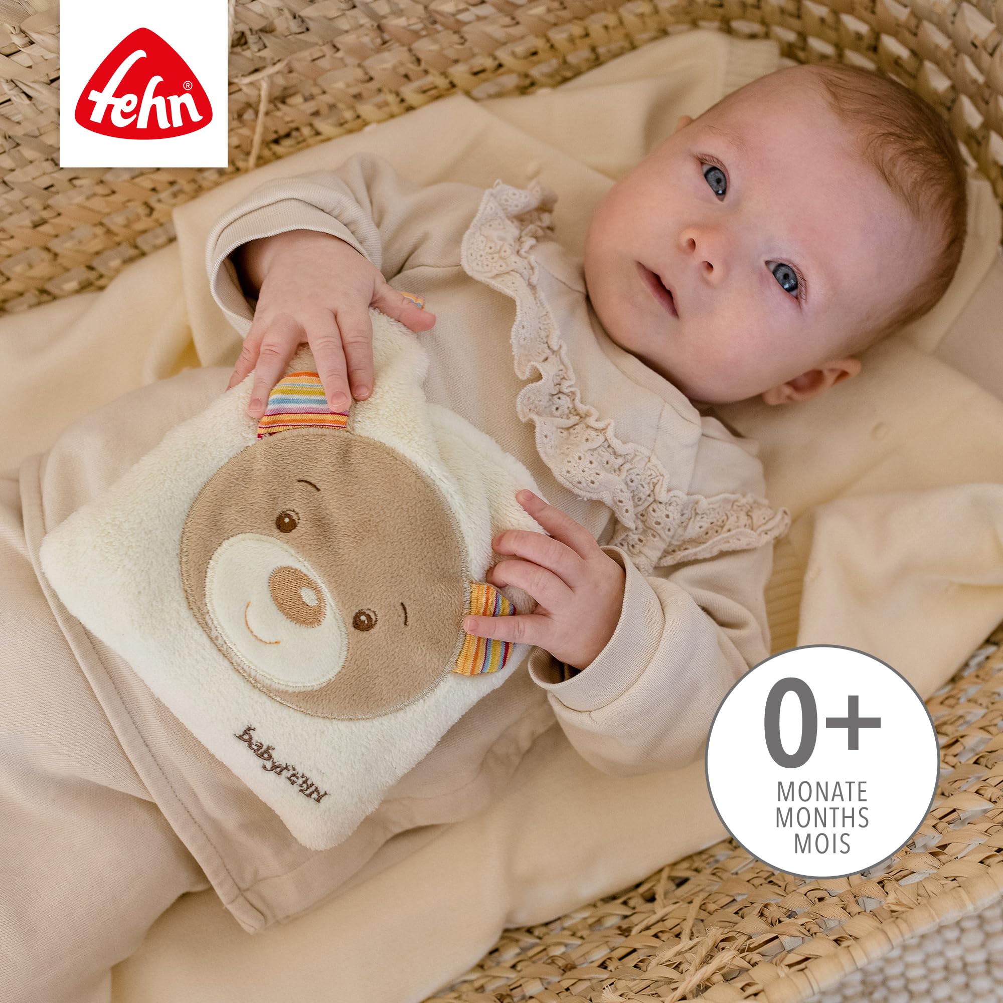 Fehn Coussin de noyaux de cerise ours - Coussin douillet avec sac chaud et froid amovible - Pour bébés et tout-petits à partir de 0 mois