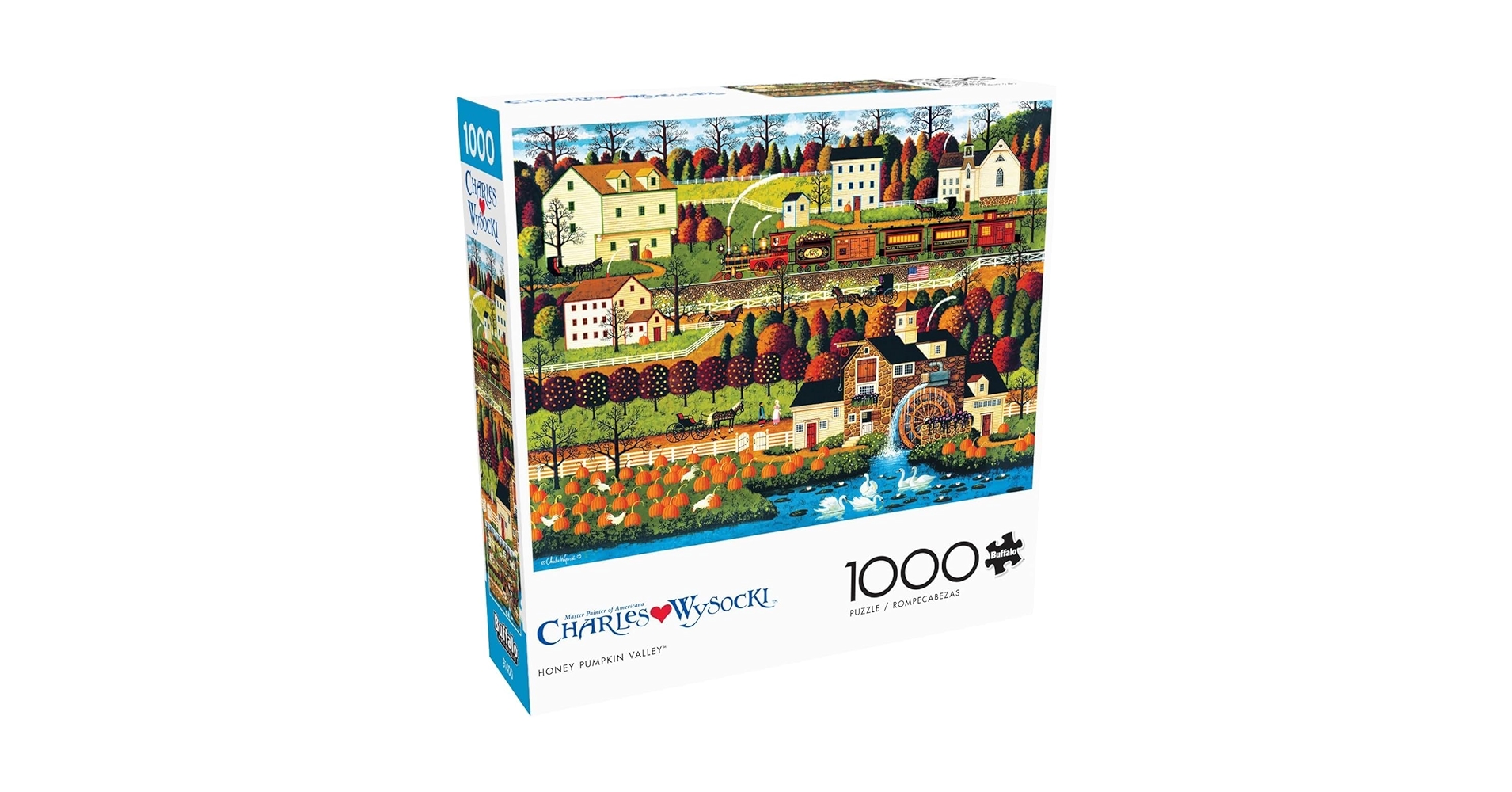 希少 チャールズ・ワイソッキー 置時計 HONEY PUMPKIN VALLEY Buffalo Games - Charles Wysocki - Honey Pumpkin Valley