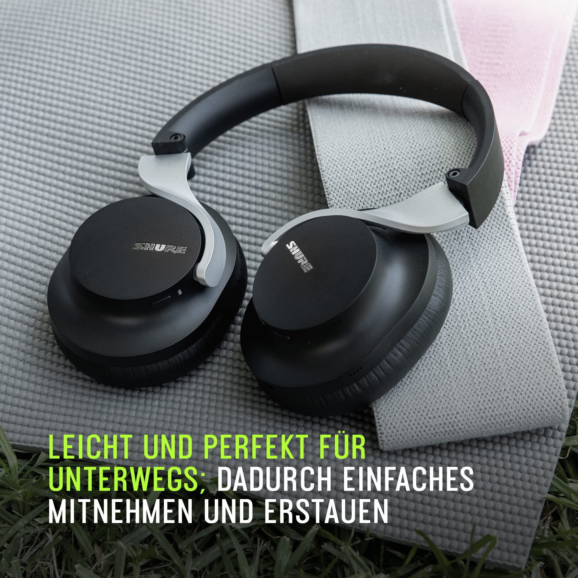 Shure AONIC 40 über Ohr -drahtlosen Bluetooth - Noise Cancelling mit Mikrofon, 25 -Stunden -Akkulaufzeit, iPhone und Android -kompatibel - Schwarz