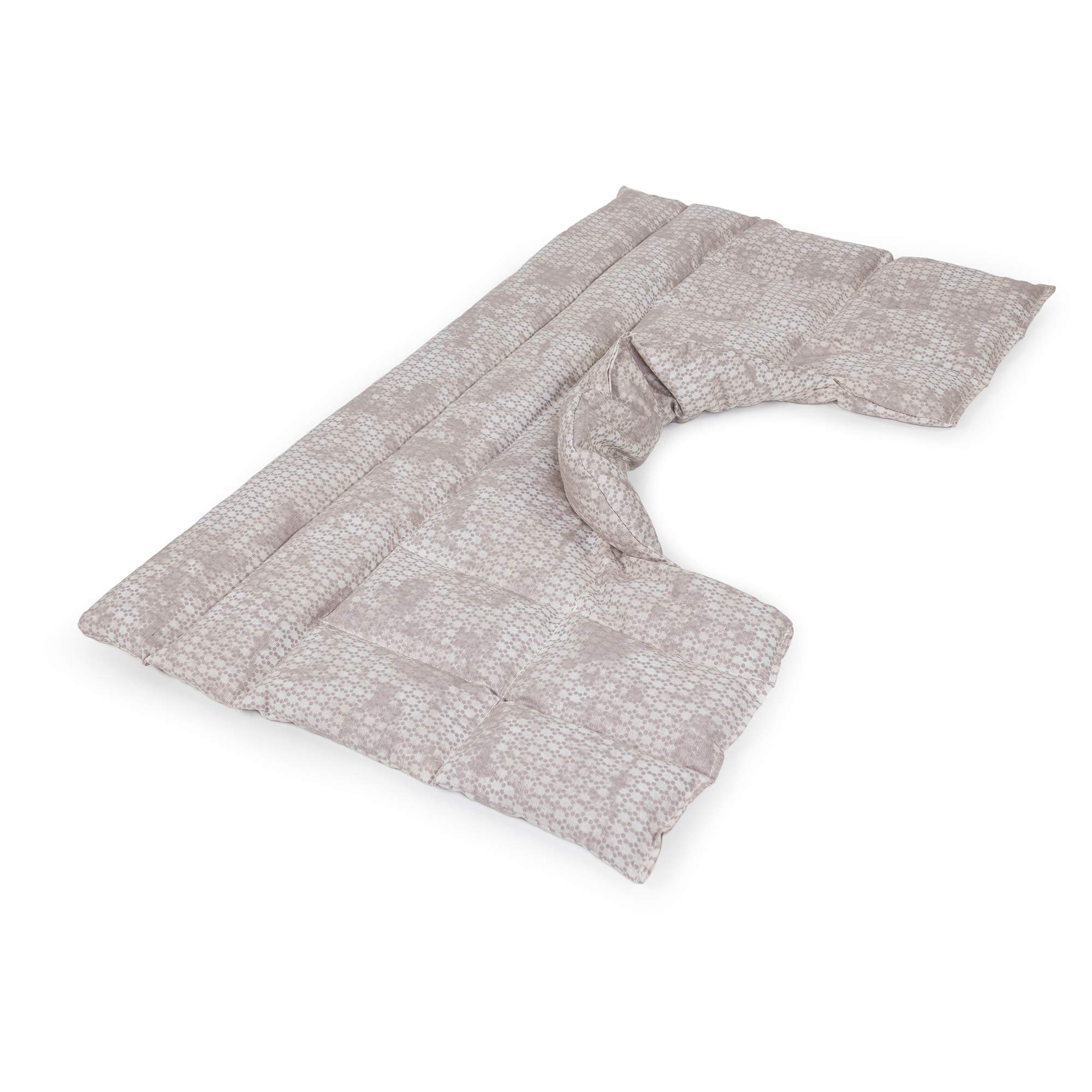 Bio-Dinkelkissen Schulter & Nackenkissen mit Kragen. Nacken Wärmekissen, Körnerkissen - Wärme und Kälte (shabby-chic grau-beige, Bio-Dinkel)