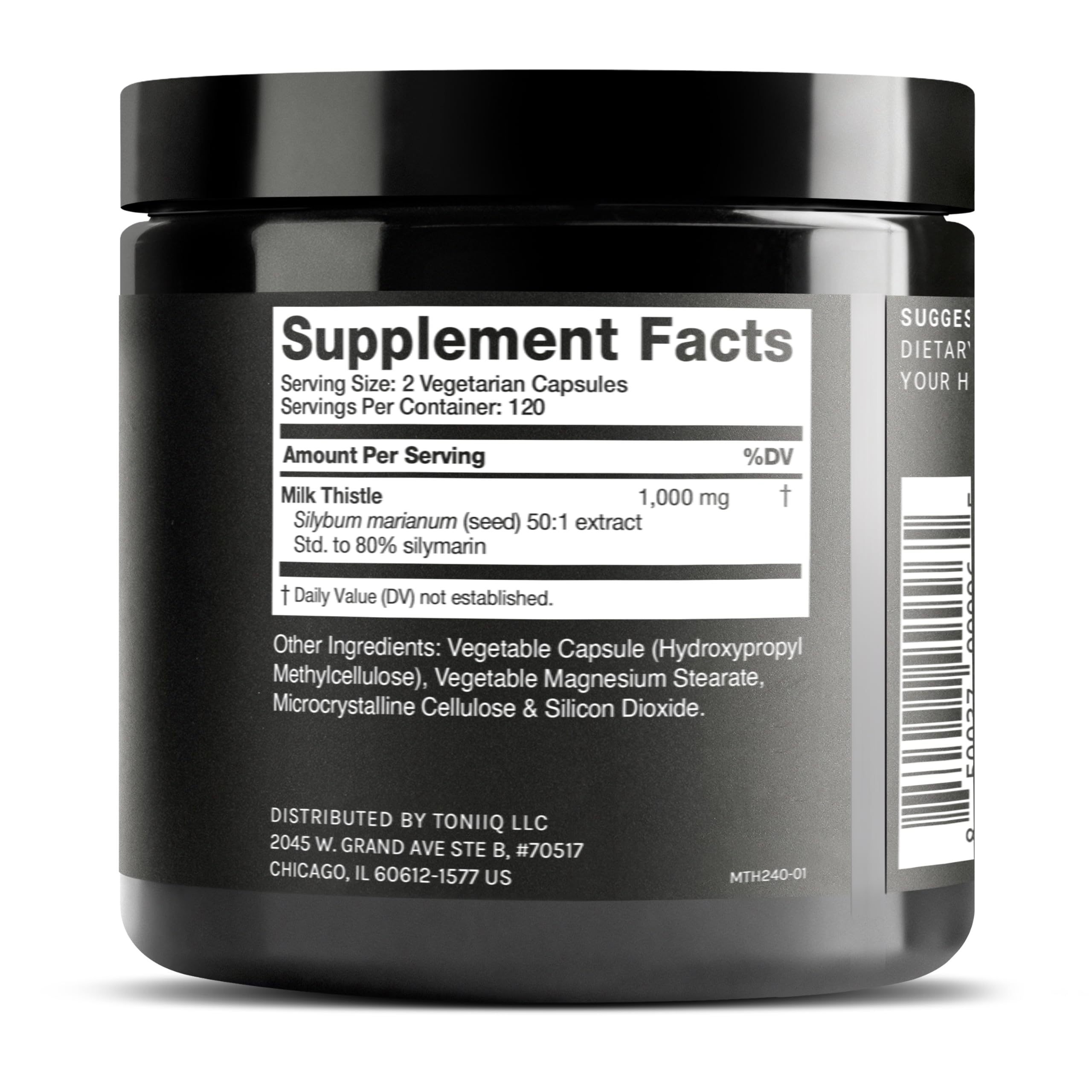 Toniiq Milk Thistle – Ultra High Potency 50:1 Extract with 80% Silymarin — Amazon image 2