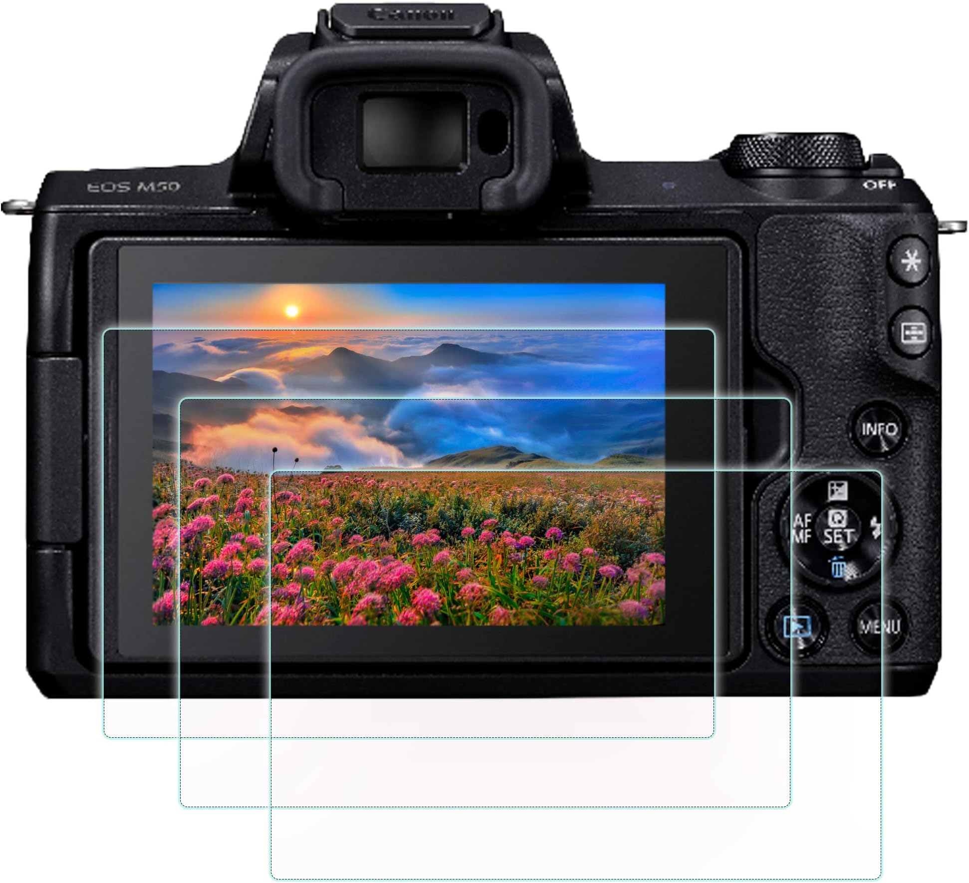 ZLMCscreen protector for Canon EOS M50 Mark II, 0.3mm 9H hardness scratch resistant tempered glass screen protector, compatible with Canon EOS M50 M50 Mark ii [3Pack]