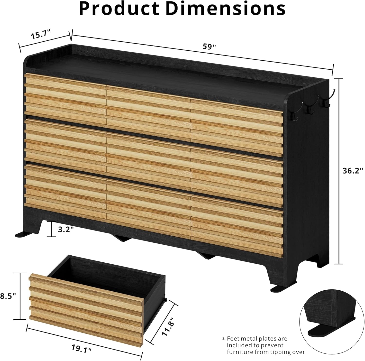 Transform Your Space with the ANCTOR 9 Drawer Dresser: Style Meets Functionality!