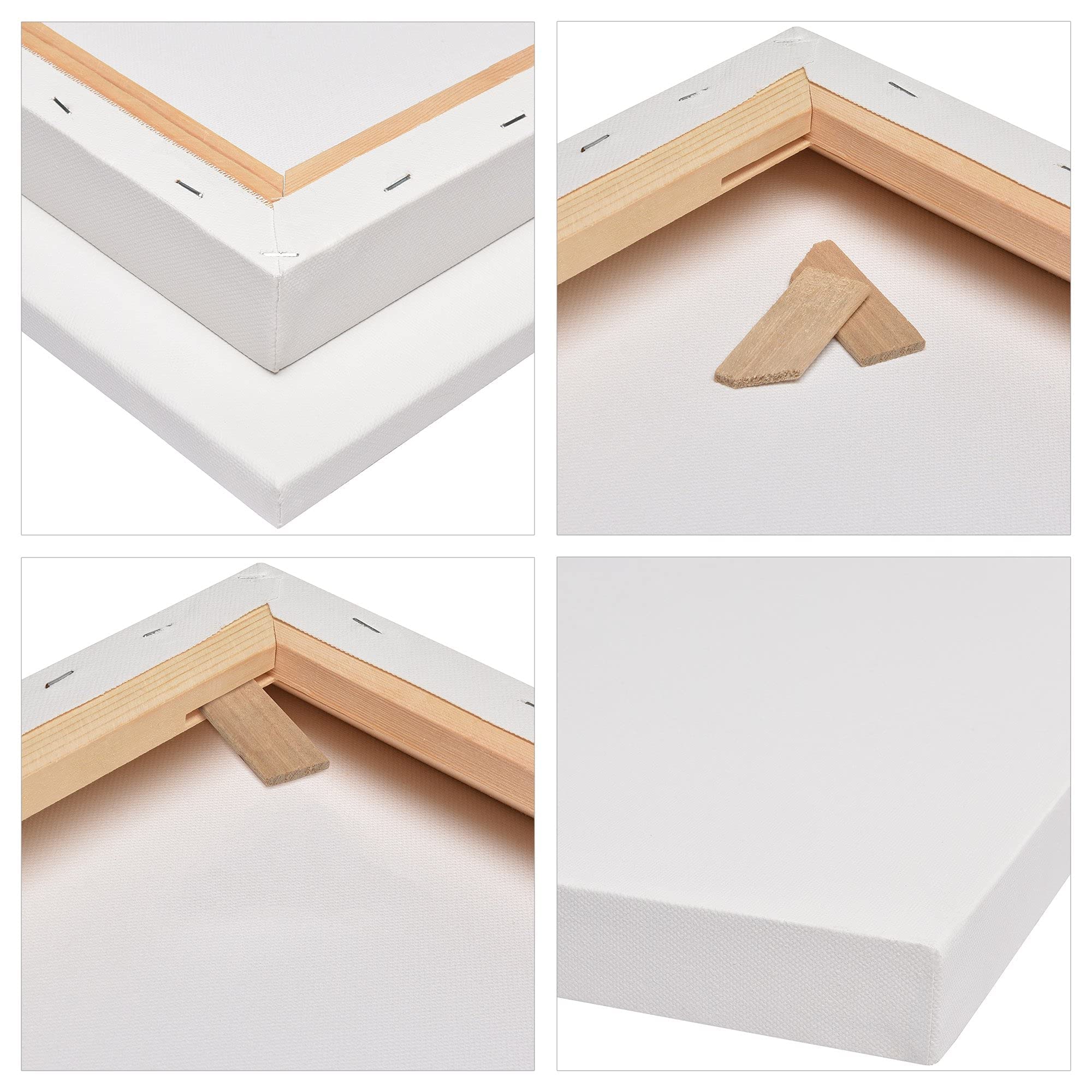 Artina Lienzo Blanco con Bastidor Extra Grueso (37x38 mm) Premium 3D - Diferentes tamaños - 380g/m² (50x150 cm)
