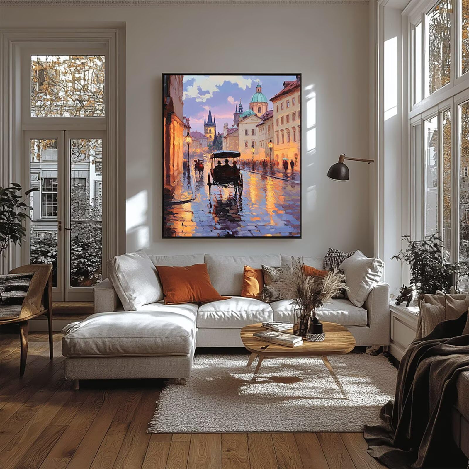Malowanie po numerach, dla dorosłych – zestawy do malowania po numerach, widok ulicy, hobby DIY dla dorosłych i kobiet, artykuły plastyczne, 81 x 100 cm, sztuka ścienna, wyrazistość kolorów, płótno do