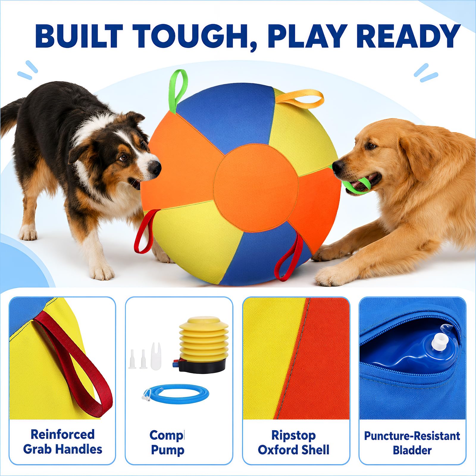 Herding - Balle interactive pour chien - Jouet interactif - Durable - Jouet à mâcher - Design résistant aux morsures - Pour chevaux et moutons