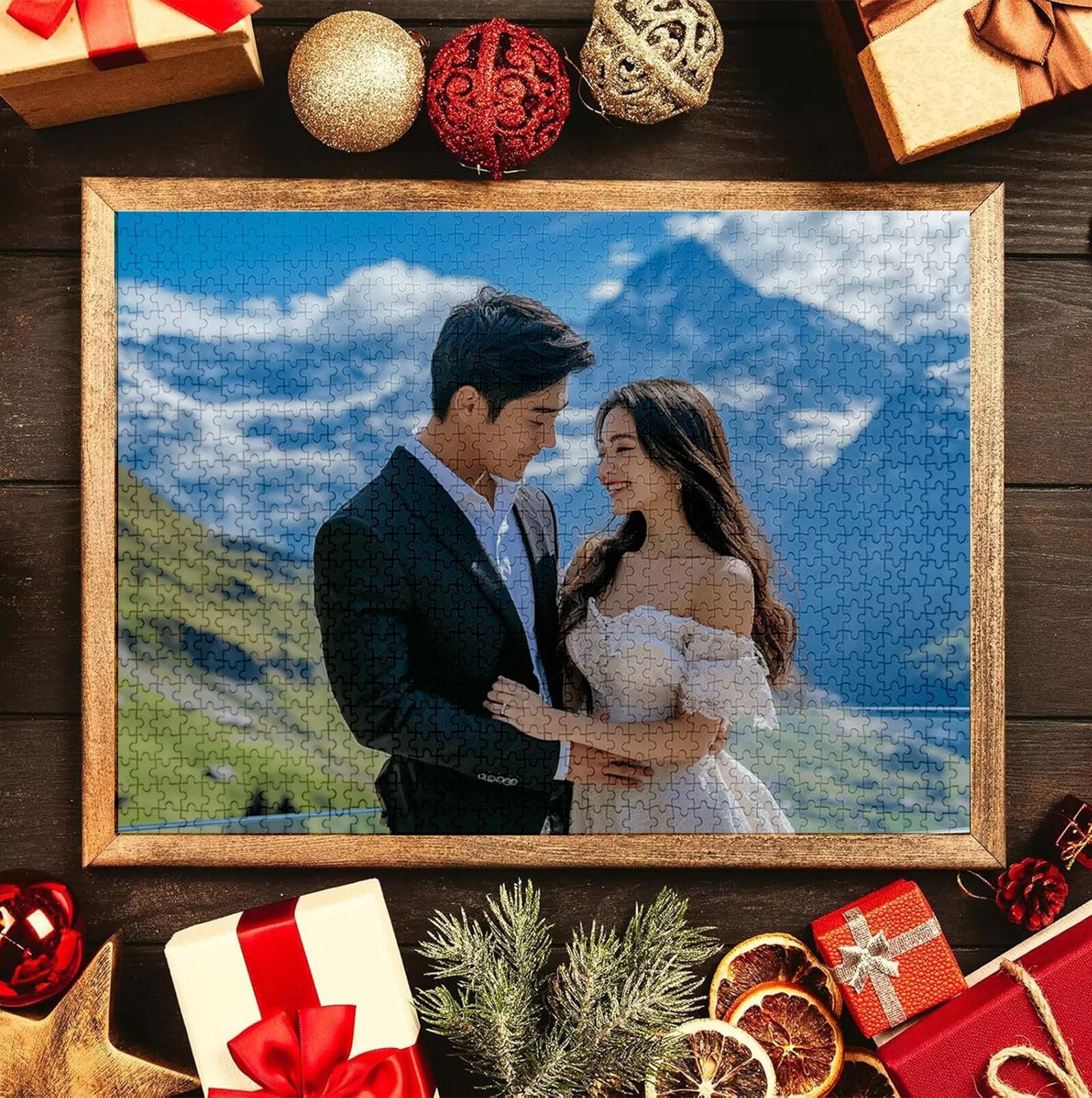 Puzzle Personalizado con Foto, Personalizada Rompecabezas Personalizado Diseña tu Logo Foto o Texto, Personalizado Navidad Halloween San Valentín Parejas Niños Familia Amigos h-3893