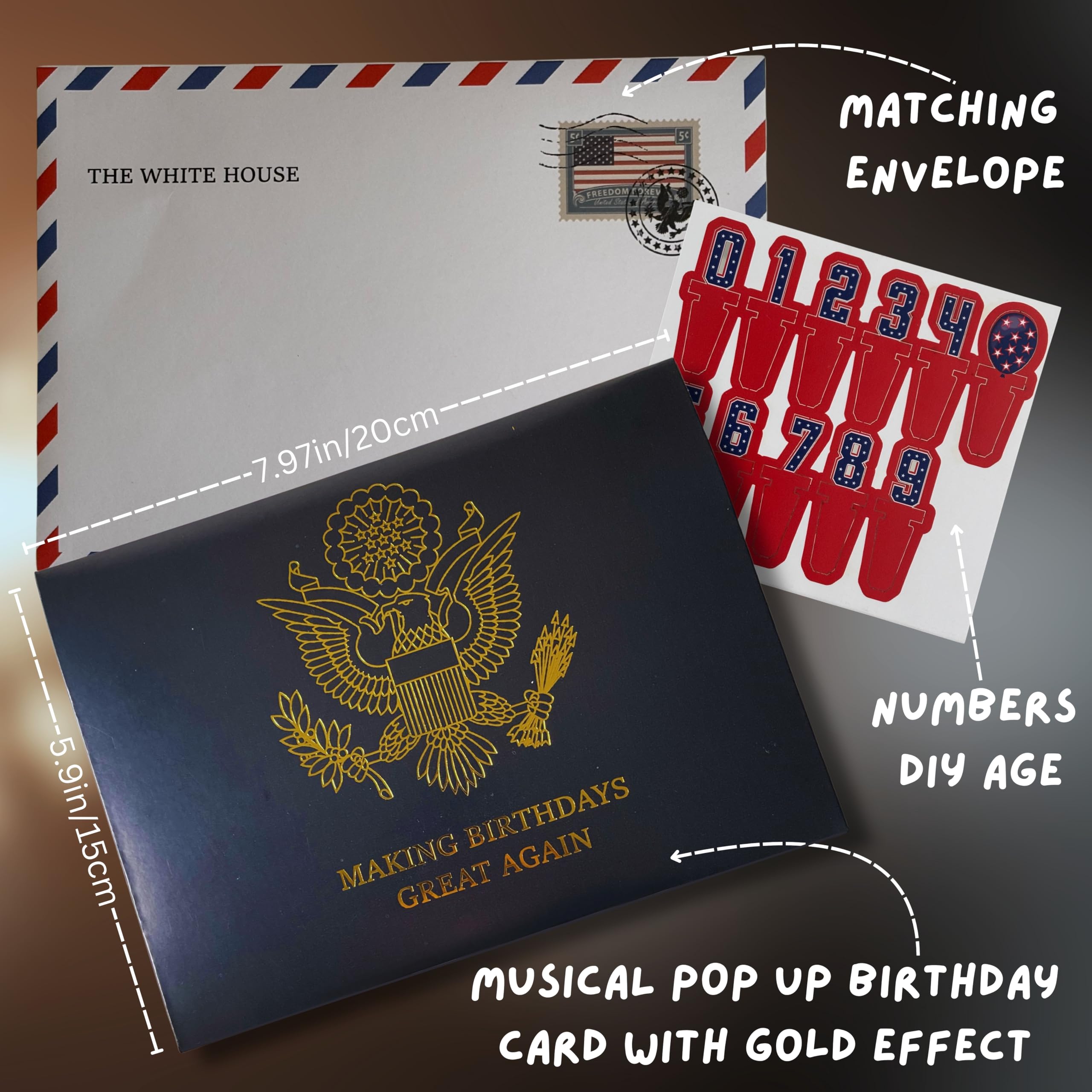 Biglietto Compleanno Umoristico Con Donald Trump: Cartolina A5 Con Busta, Interno Bianco, Design Satirico Oscar Finks, Regalo Per Amici E Colleghi - 3
