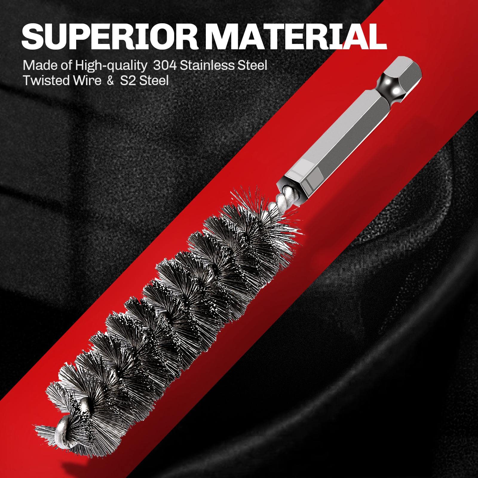 Stainless Steel Bore Brush Set - 6 Pcs for Power Drill -4 Stainless Steel Bore Brush Set - 6 Pcs for Power Drill -4