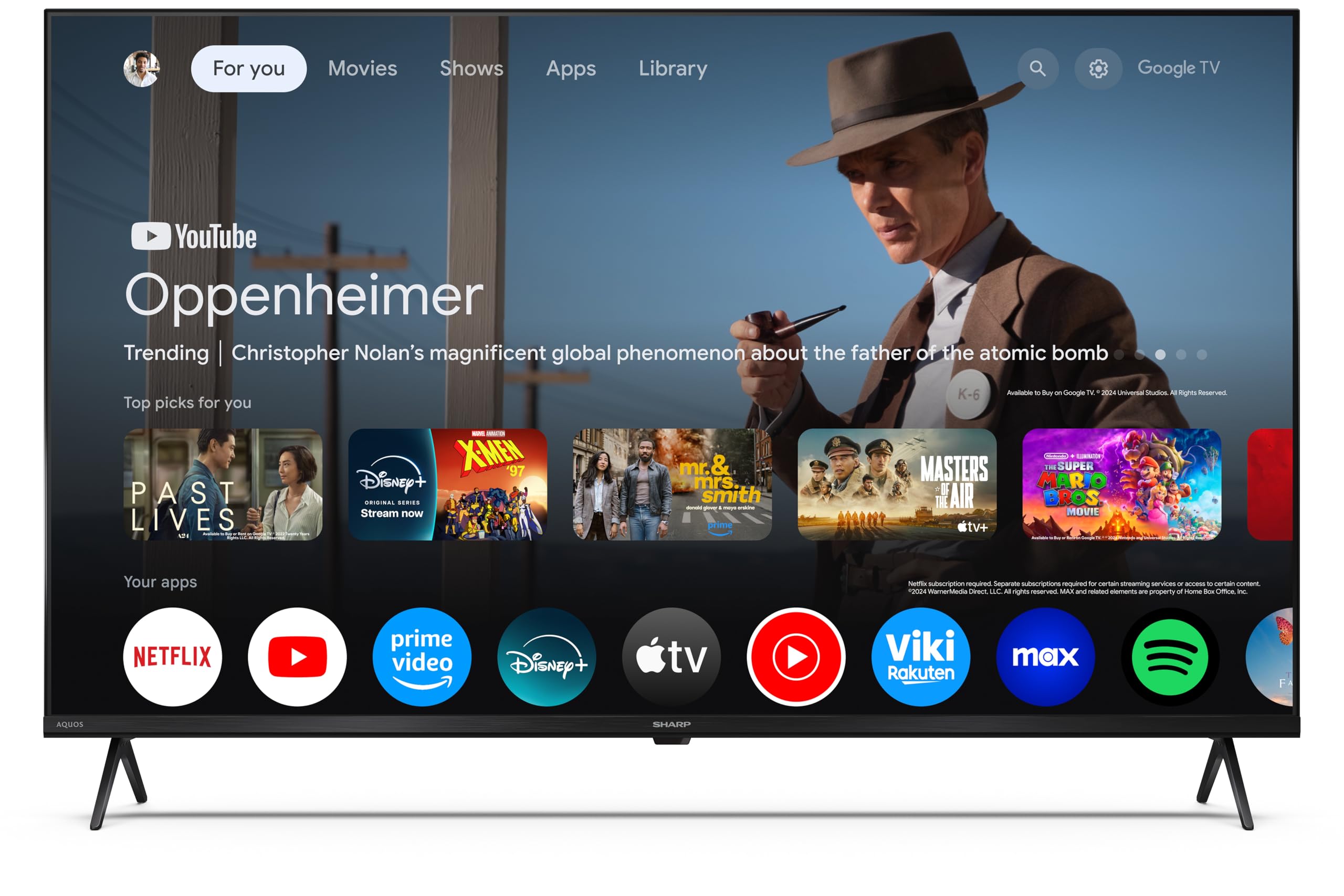 Sharp 43HL4365E - GOOGLE TV, 43" UHD, FRAMELESS, 60Hz, HDR10, Dolby Vision HDR, Google Assistant con microfono, Chromecast, Bluetooth, DOLBY Atmos 2x10W, HDMI 2.1 x4, USBx2, Colore nero