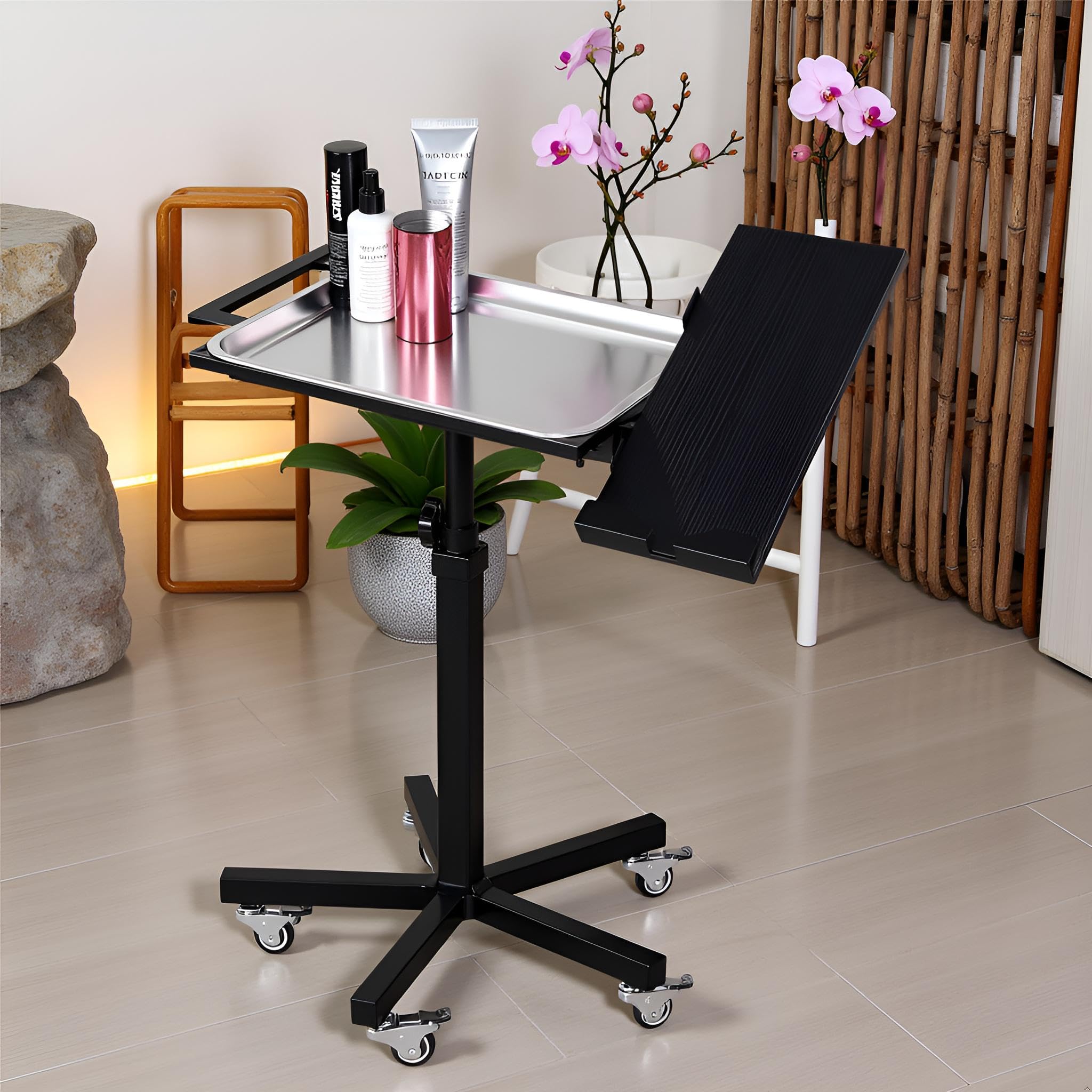 Tattoo Salon Rollbarer Arbeitstisch mit Abnehmbarem Edelstahltablet
