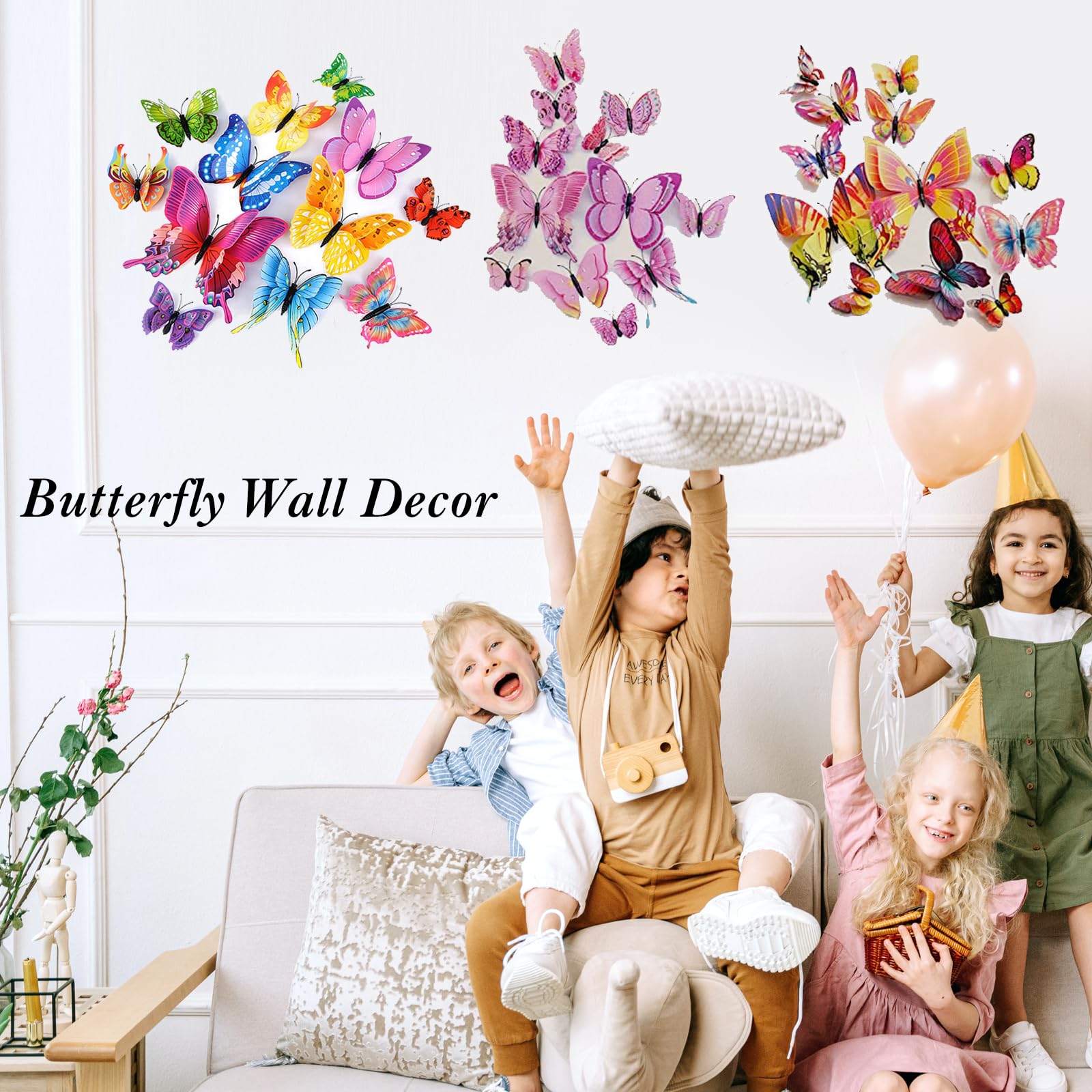 24 pezzi decorazione da parete con farfalle 3D con magneti, adesivi a farfalla, decorazione per feste, camera da letto, cameretta dei bambini, matrimonio e altro ancora